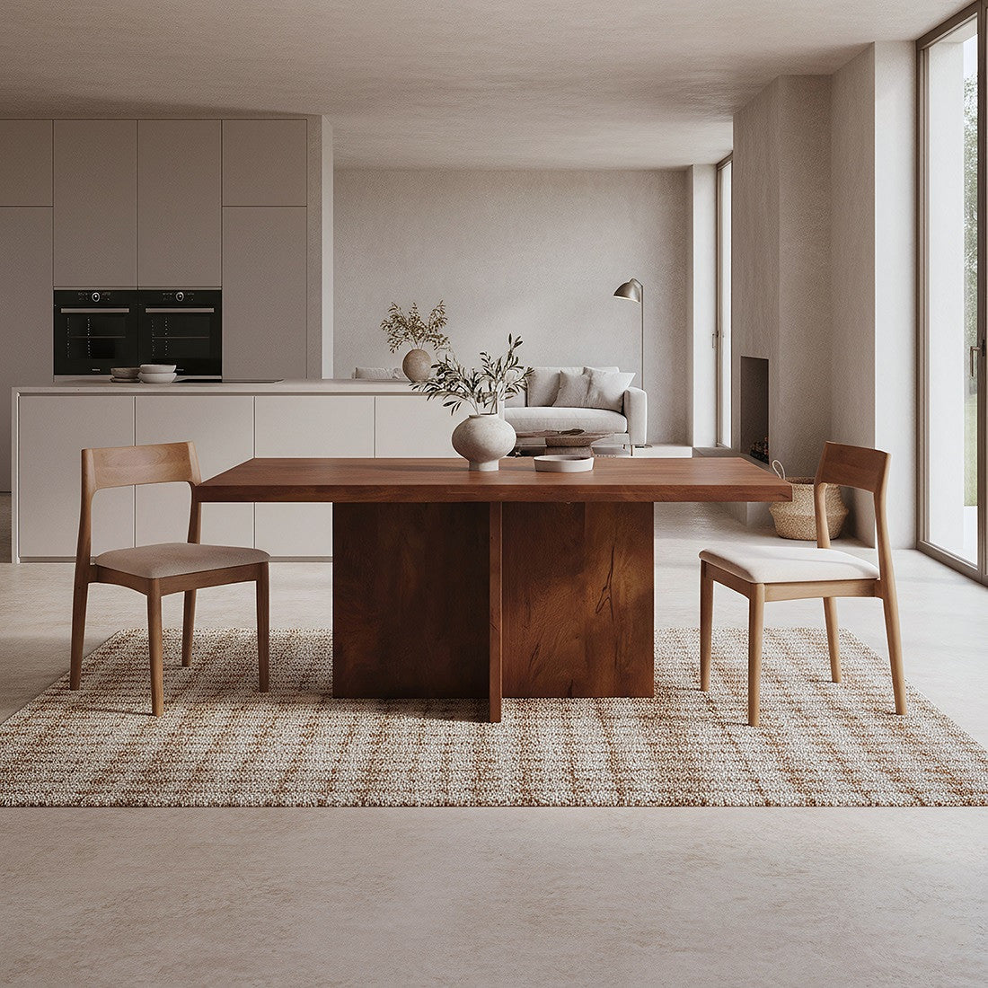 Bullnose Greek Cross Eettafel 180cm Raw Materials