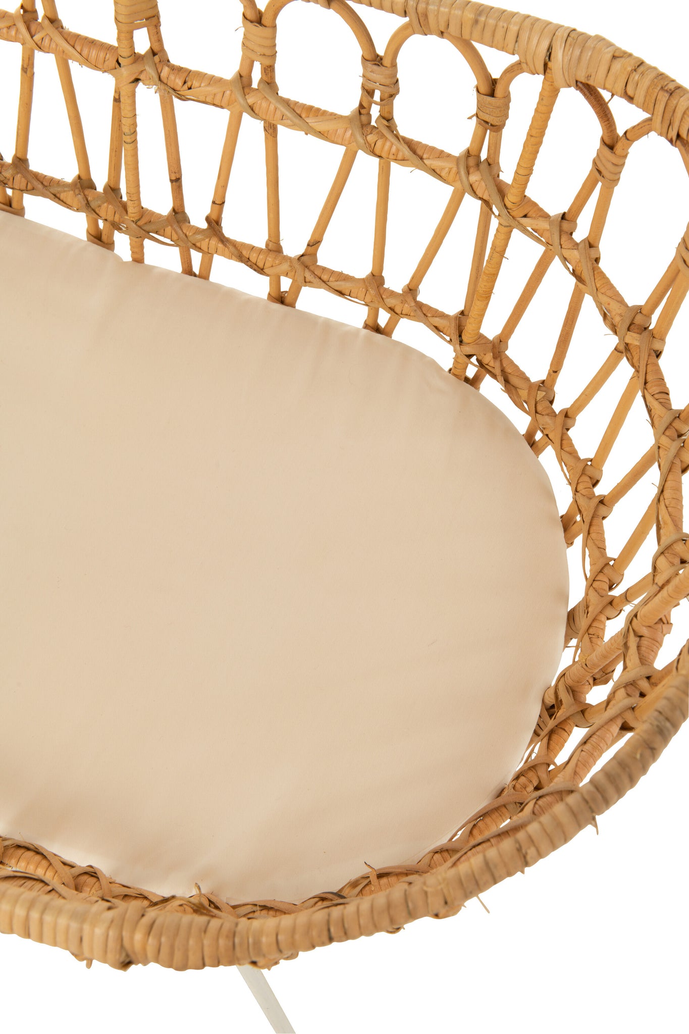 Kinderbed+Matras Rotan/Metaal Naturel/Wit J-Line