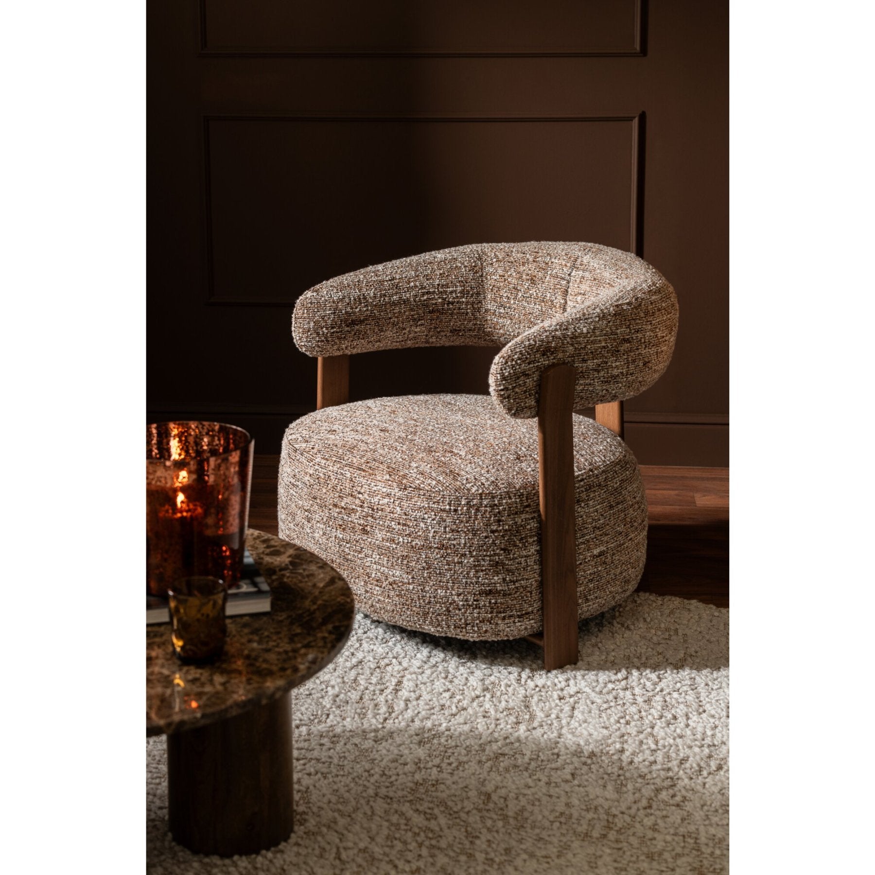 Fauteuil Schuim Bruin van J-Line, negende weergave van de bruine fauteuil