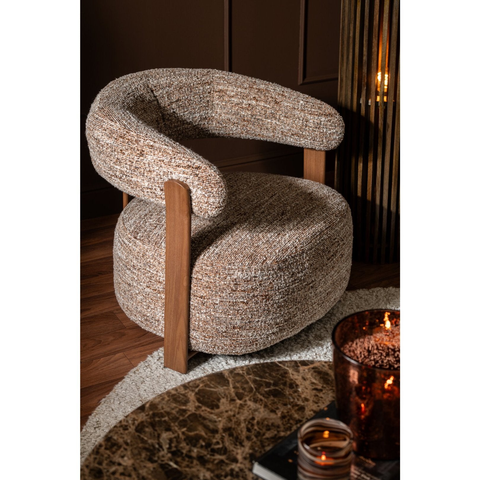 Fauteuil Schuim Bruin van J-Line, tiende weergave van de bruine fauteuil