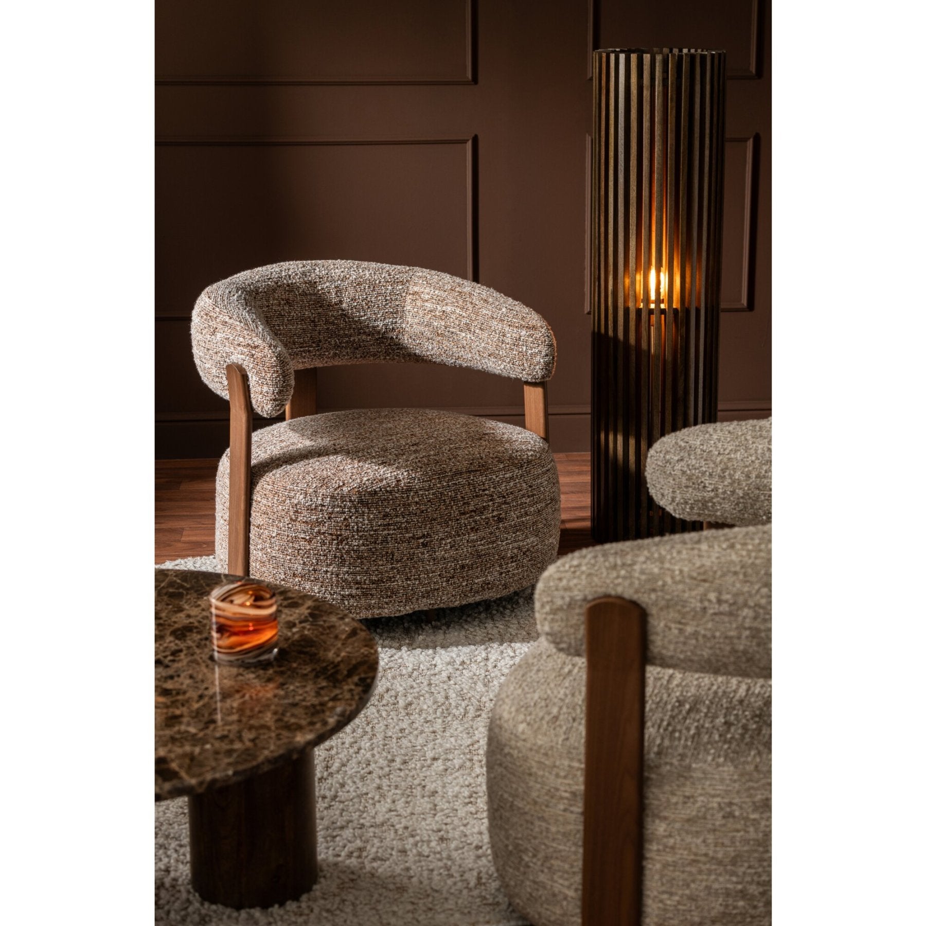Fauteuil Schuim Bruin van J-Line, elfde weergave van de bruine fauteuil