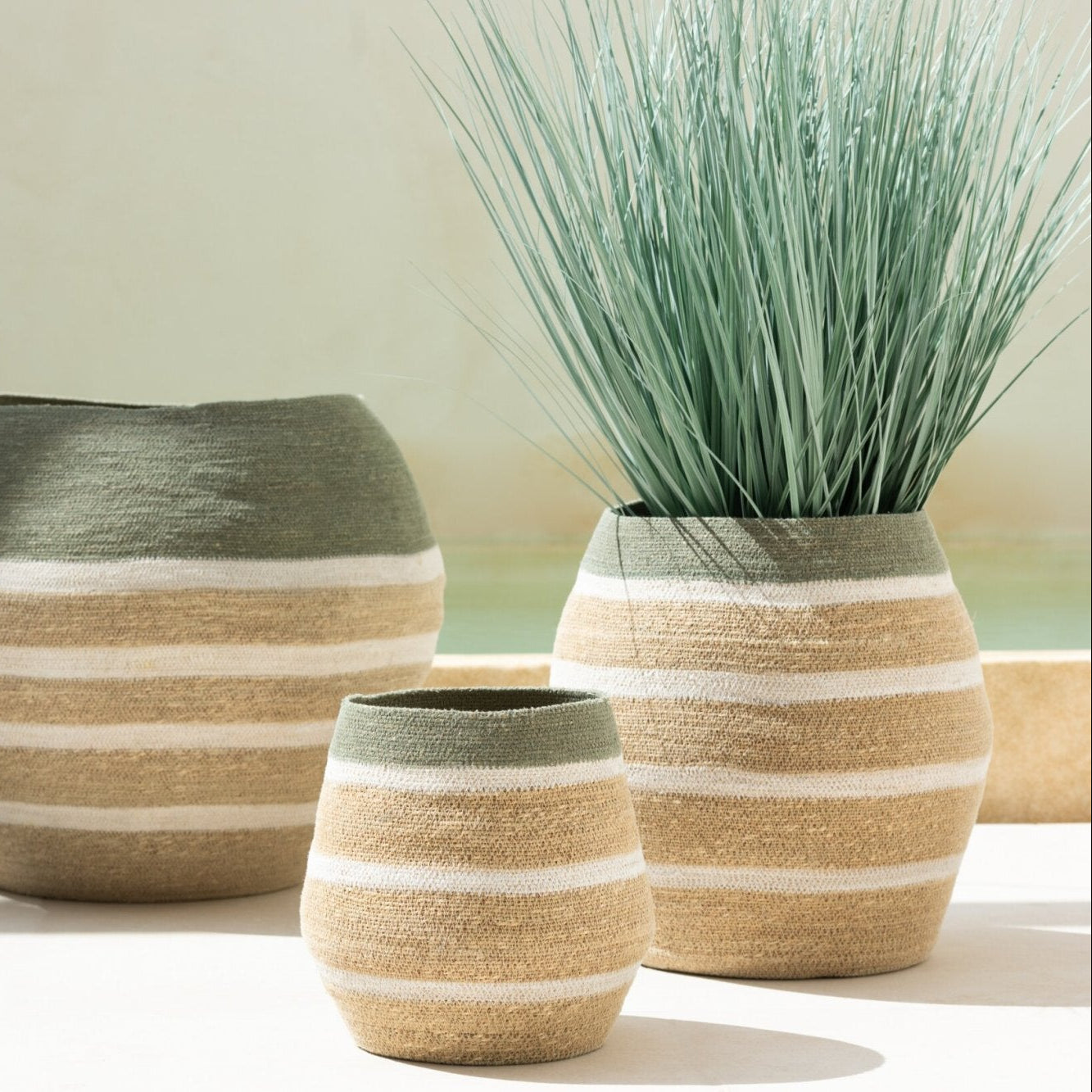 Grassen In Pot Metaal Plastiek Blauw/Groen Large J-Line