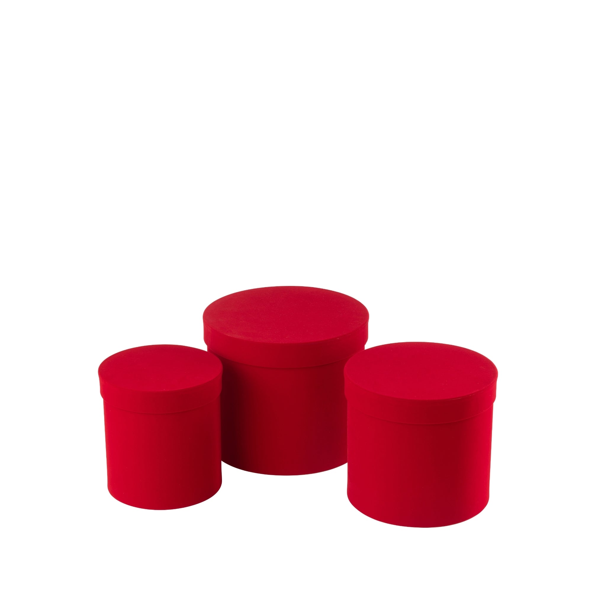 Set Van 3 Dozen Rond Fluweel Papier Rood J-Line