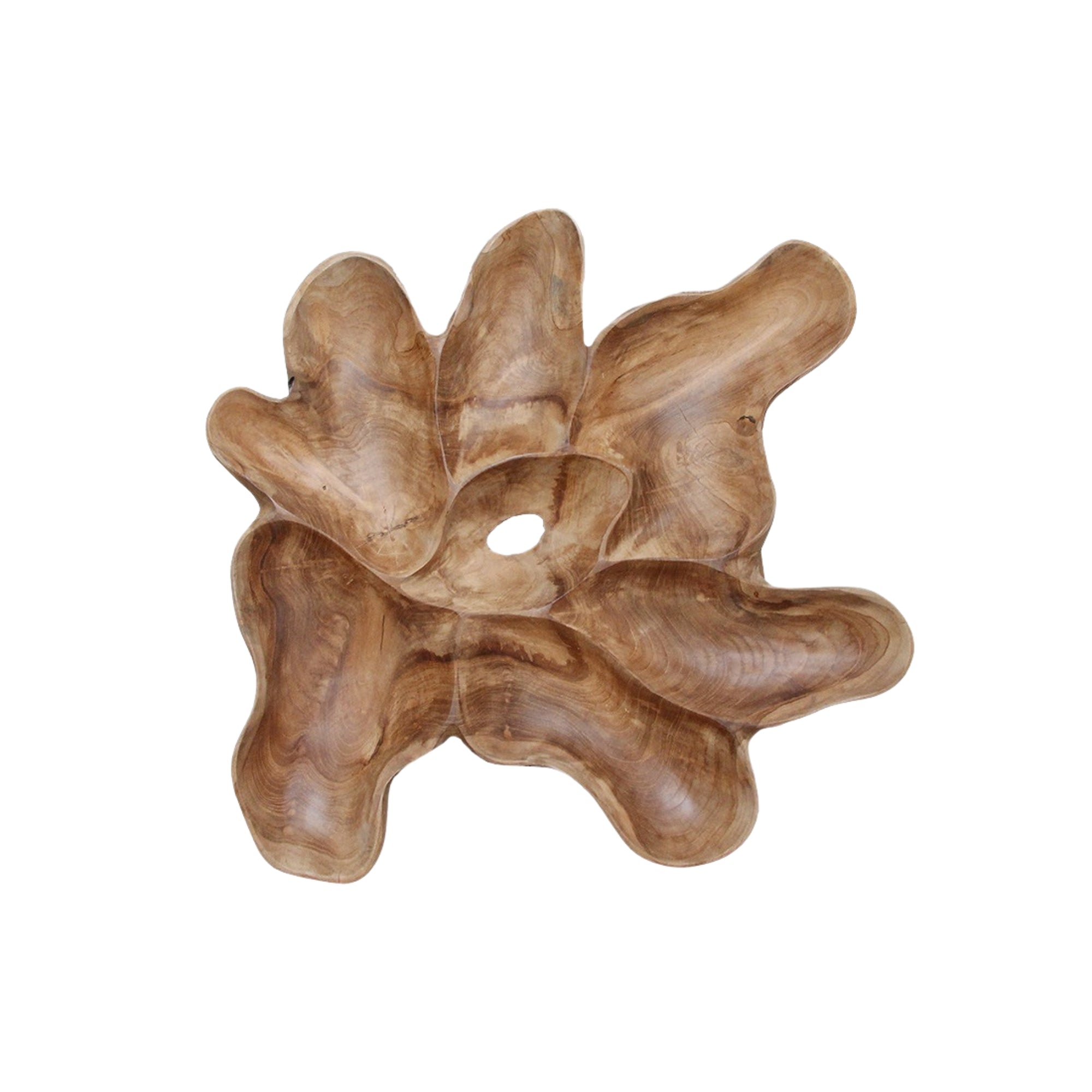 Teakhouten Wanddecoratie Peony Large Raw Materials