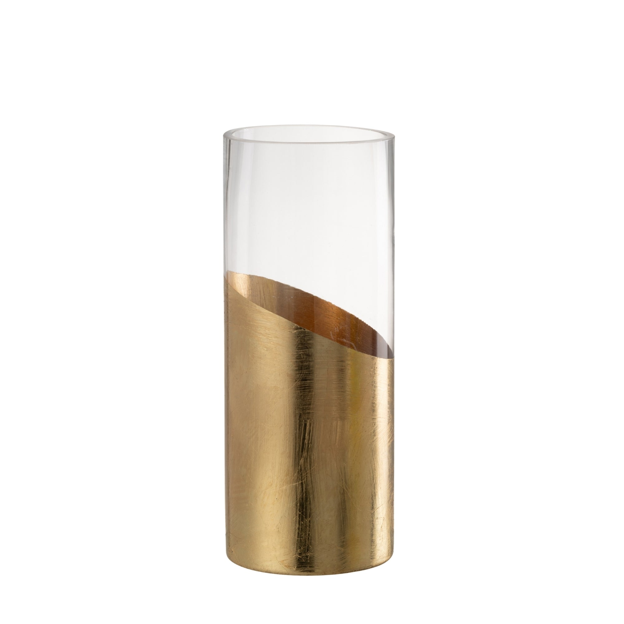 Windlicht Moa Glas Transparant/Goud J-Line set van 3
