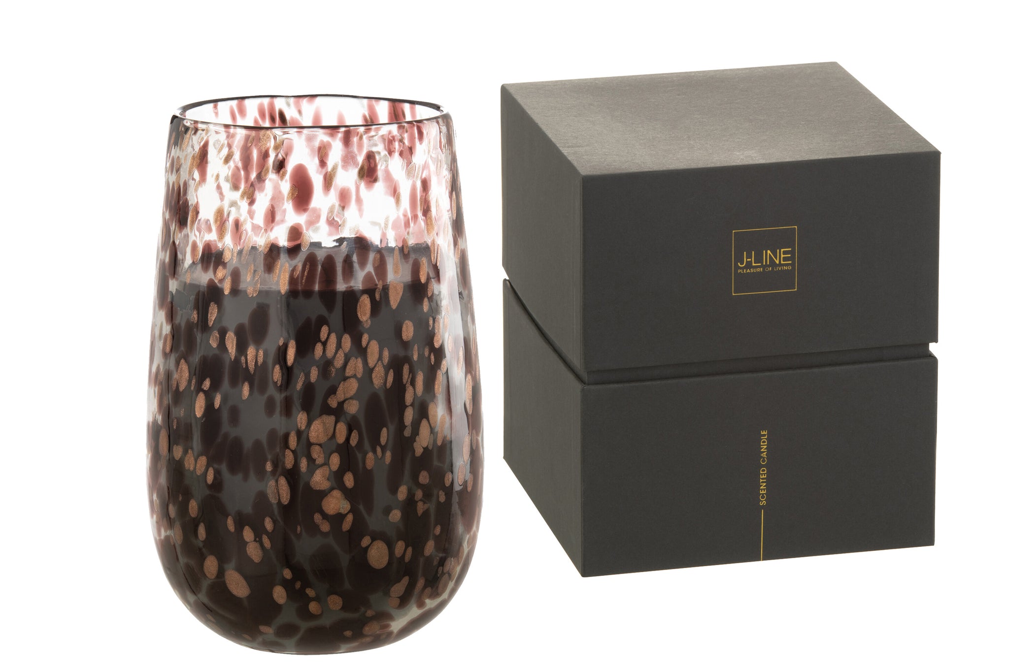 Geurkaars Mia Zwart/Mix Glas Large 230uur J-Line