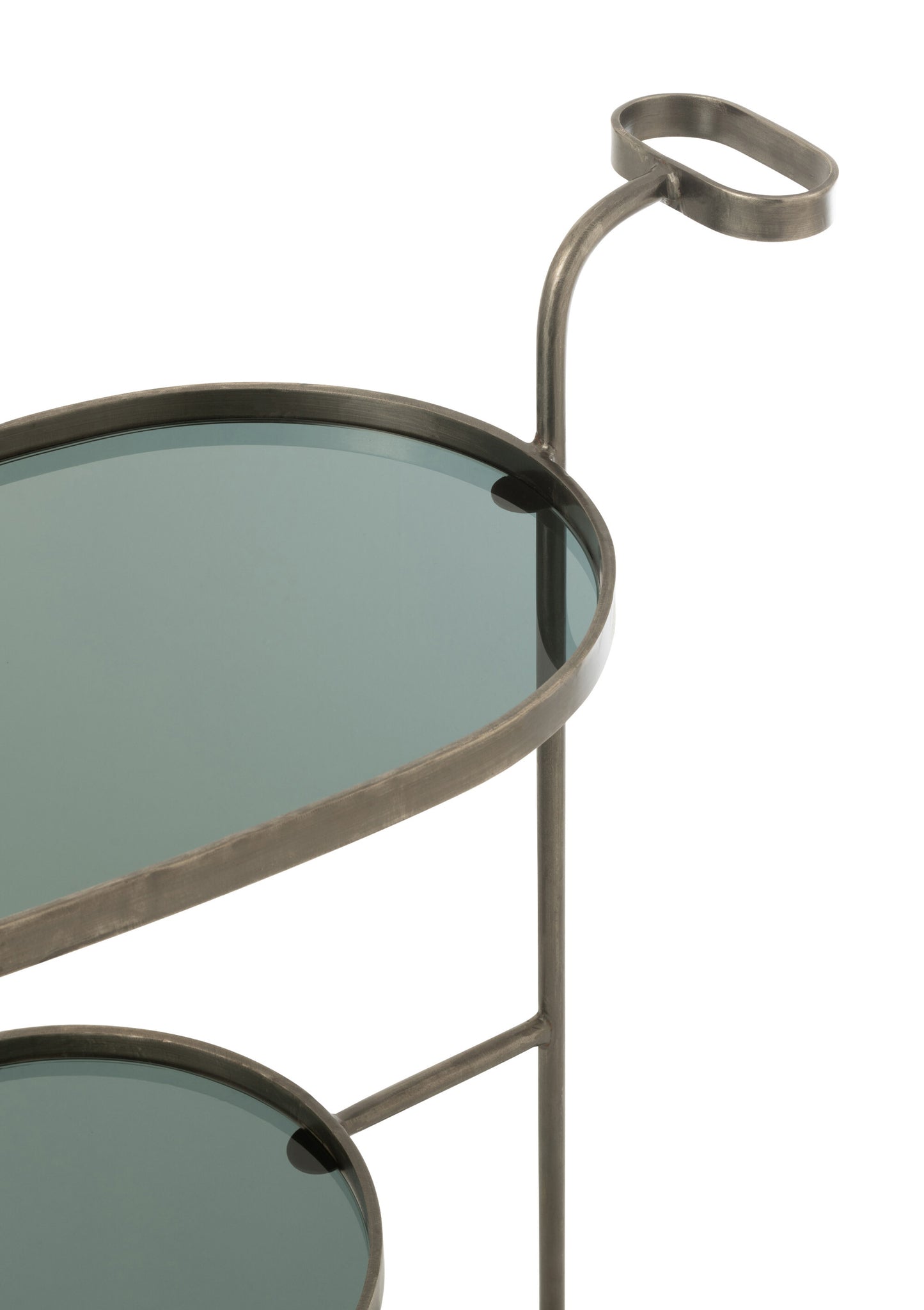 Serveerkar Ovaal 2niv Ijzer/Glas Grijs J-Line