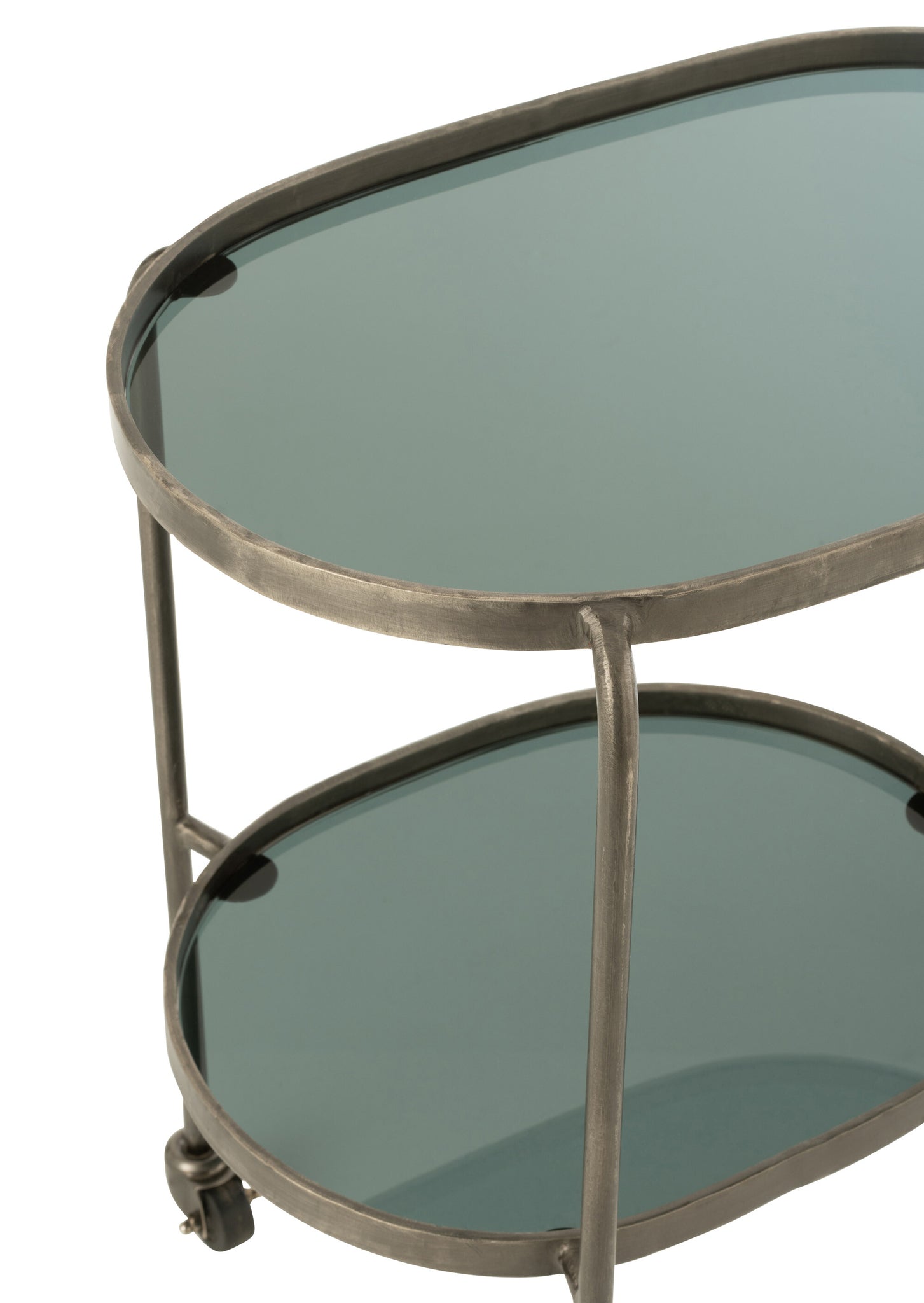 Serveerkar Ovaal 2niv Ijzer/Glas Grijs J-Line