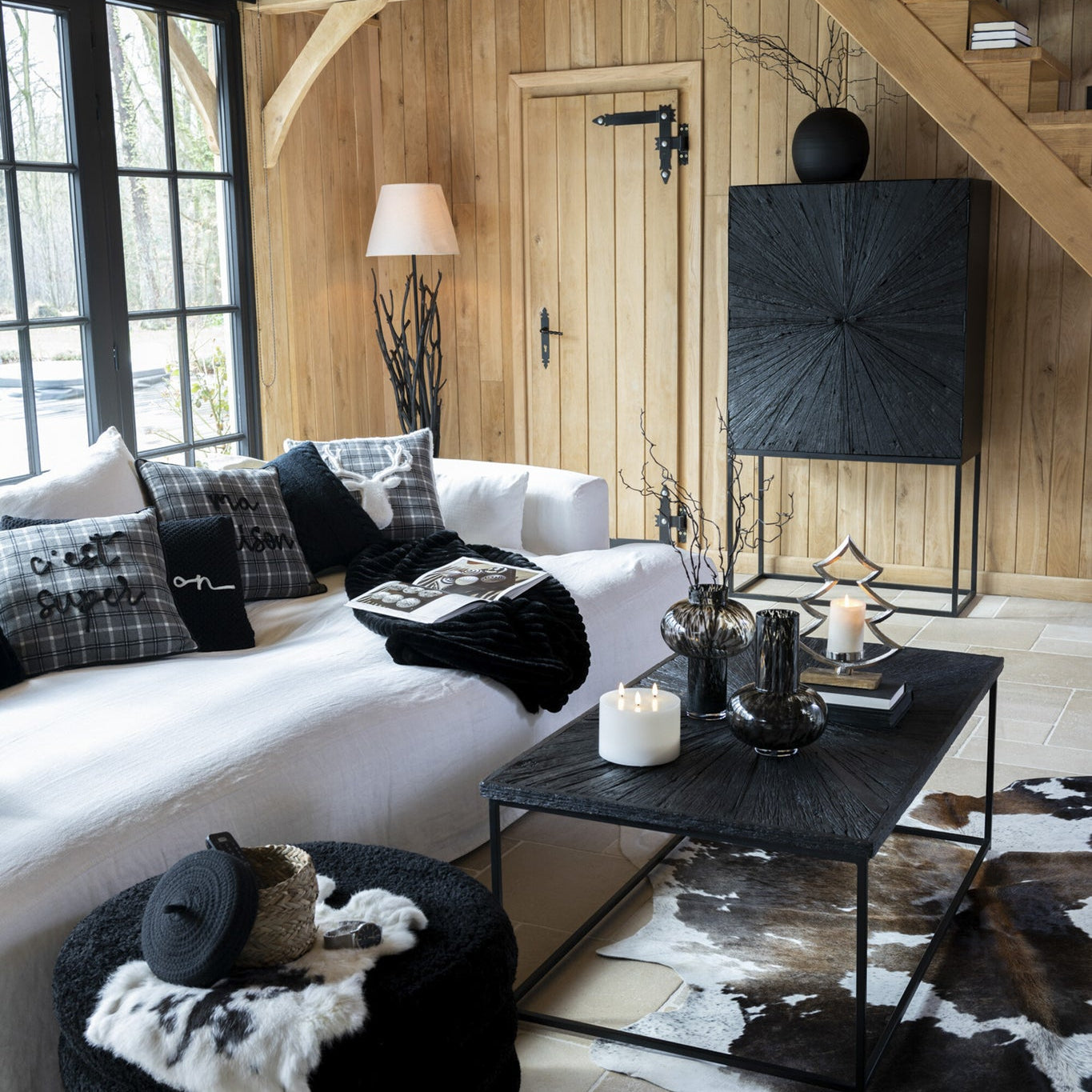 Salontafel Shanil Hout/Ijzer Zwart J-Line