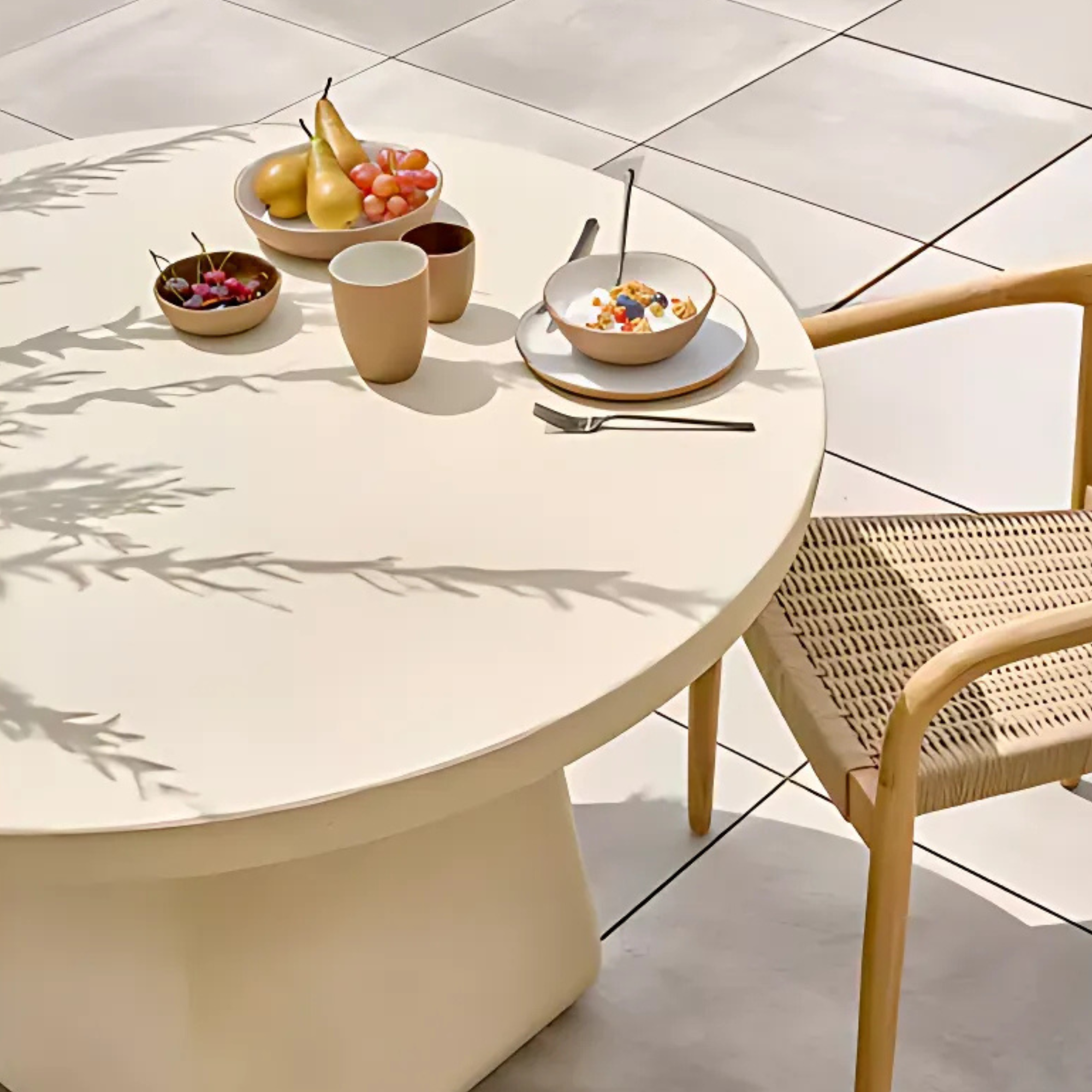 Makura Ronde Eettafel Gebroken Wit Ø115cm Pomax