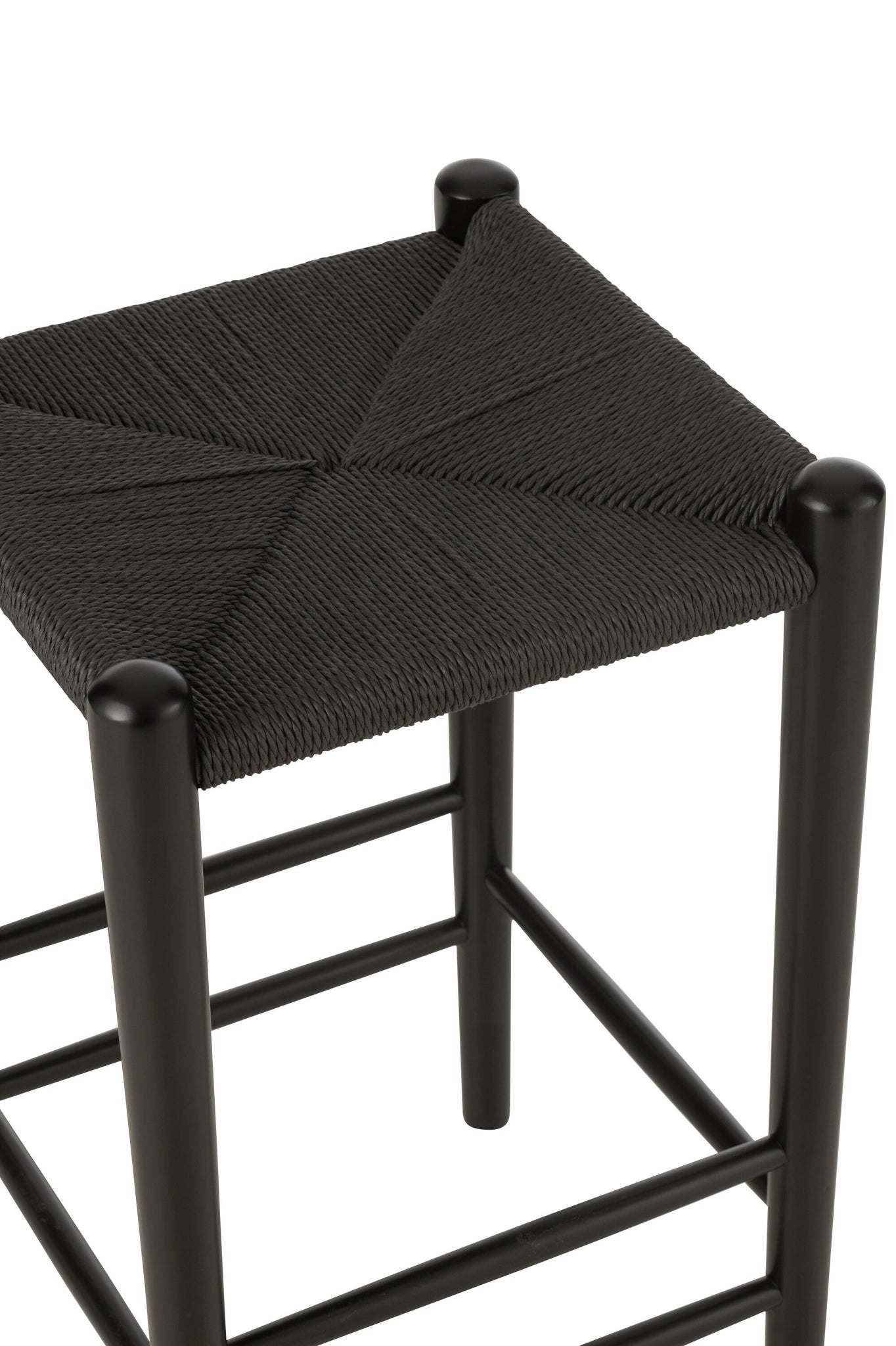 Barstoel Oriental Beukenhout/Touw Zwart J-Line