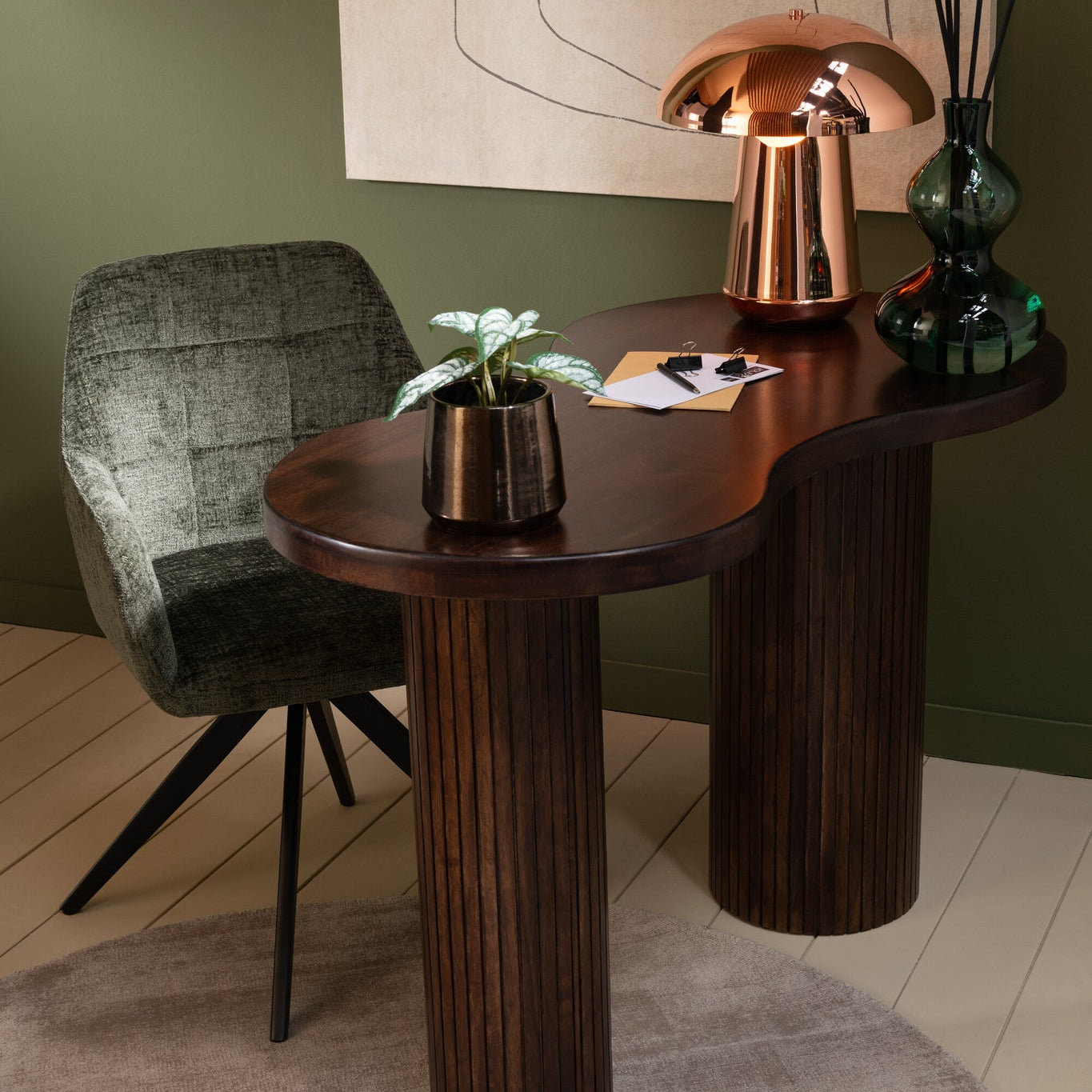 Stoel Louna Ijzer/Acryl Groen J-Line