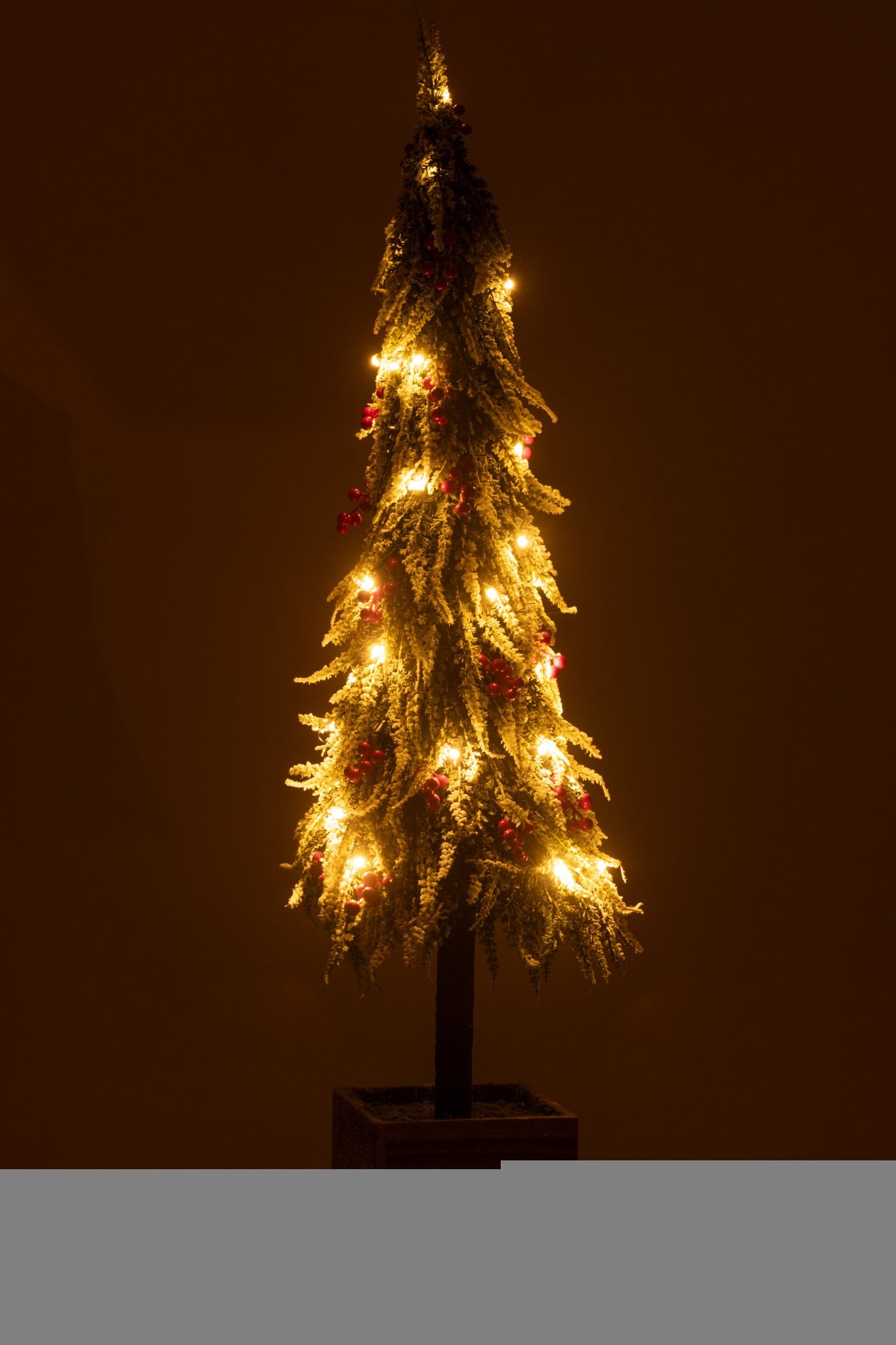 Kerstboom+Led Kunststof Sneeuw Groen/Rood Extra Large H95cm J-Line