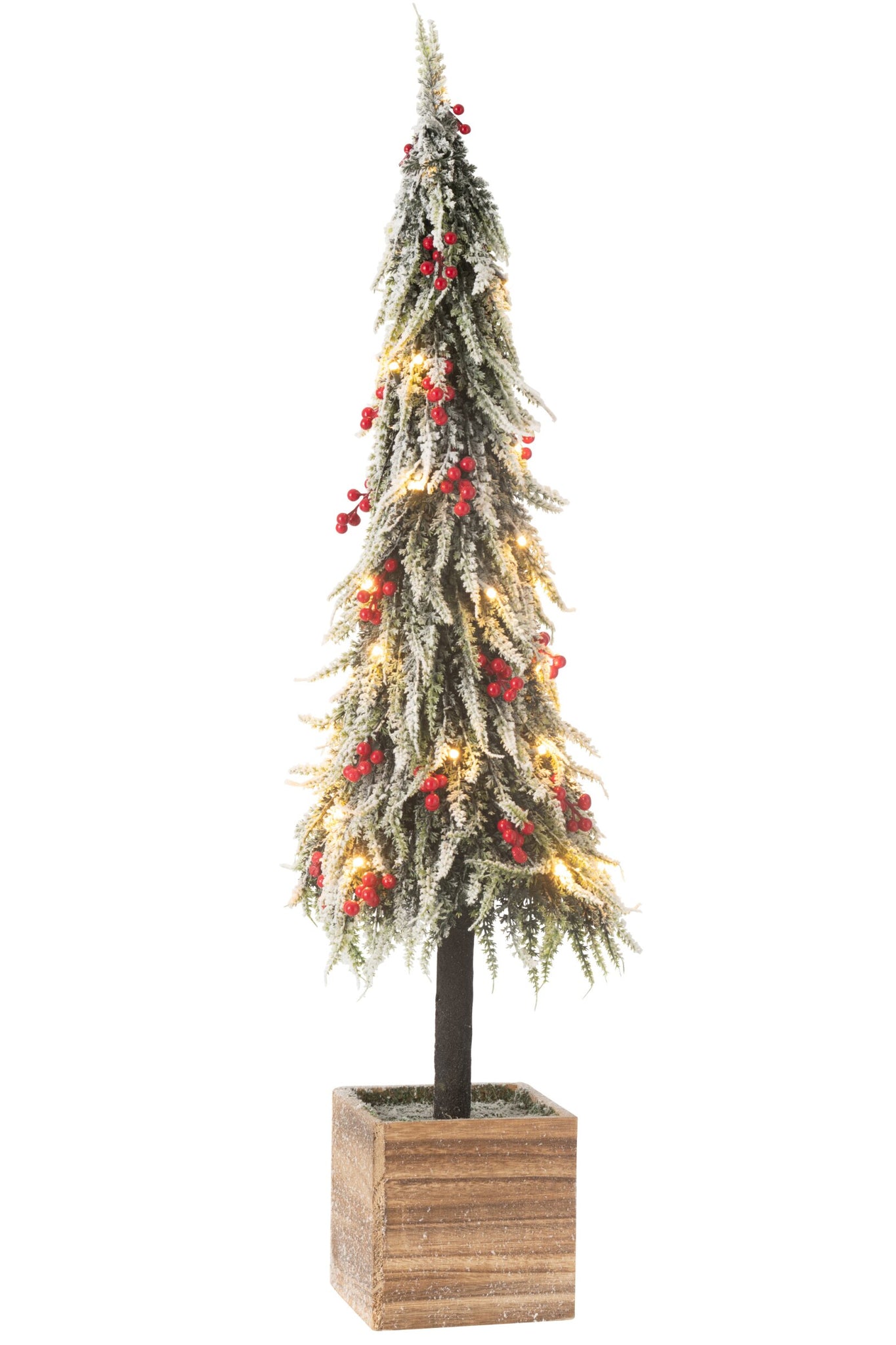Kerstboom+Led Kunststof Sneeuw Groen/Rood Extra Large H95cm J-Line