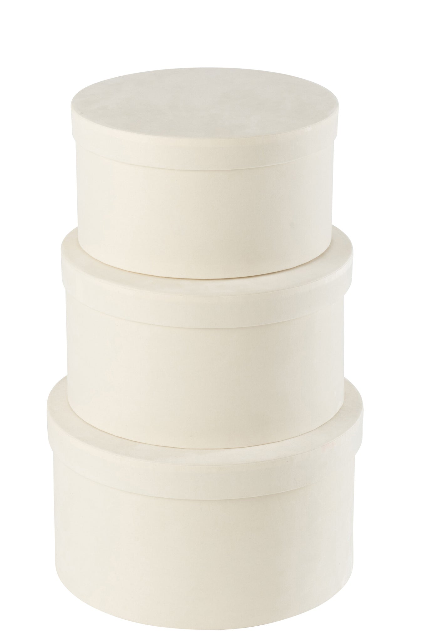 Dozen Rond Plat Fluweel Papier Wit Set van 3 J-Line