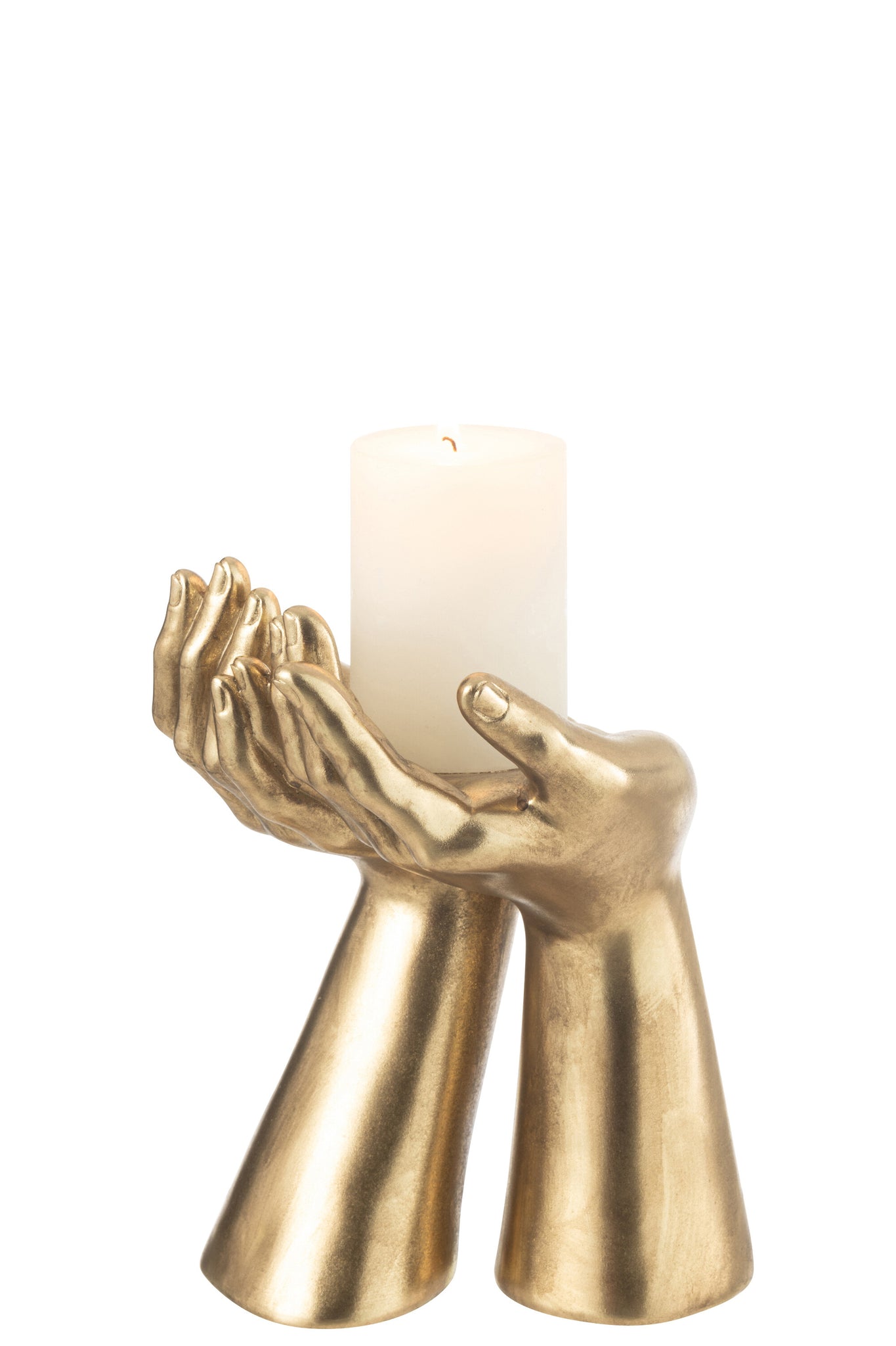 Kandelaar Handen Resine Goud J-Line