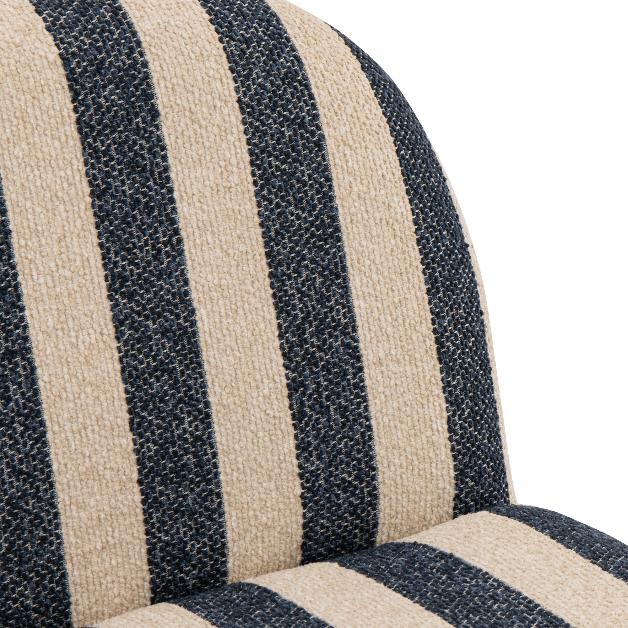 Lounge Chair Gestreepte Stof Blauw/Gebroken Wit J-Line