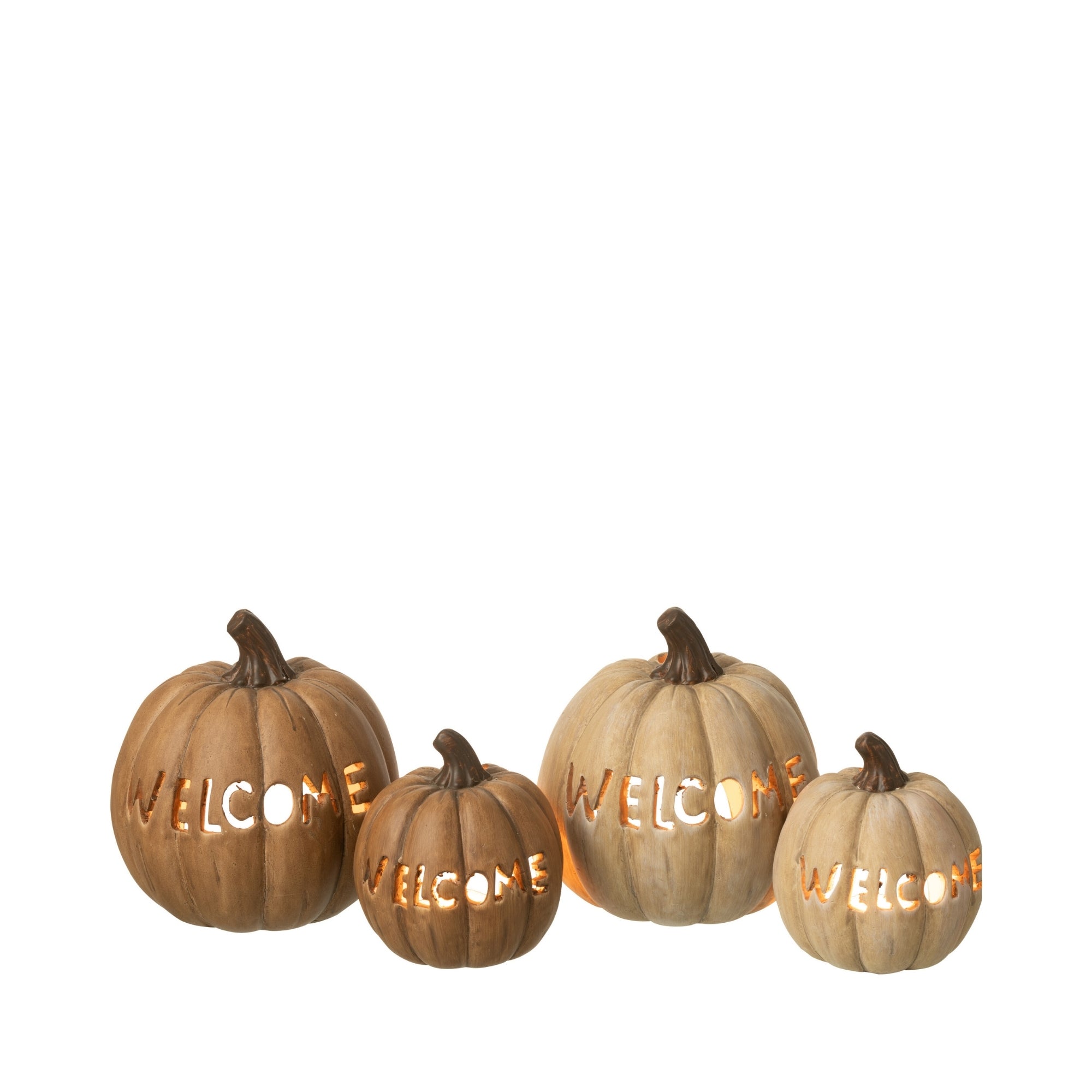 Pompoen Kaarshouder Halloween XL Set van 2 J-Line