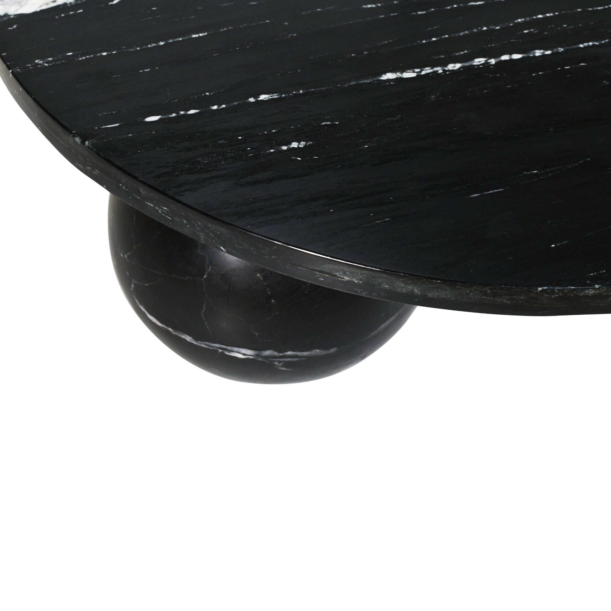 Diro Zwart Marmeren Salontafel Rond met Bolpoten PTMD