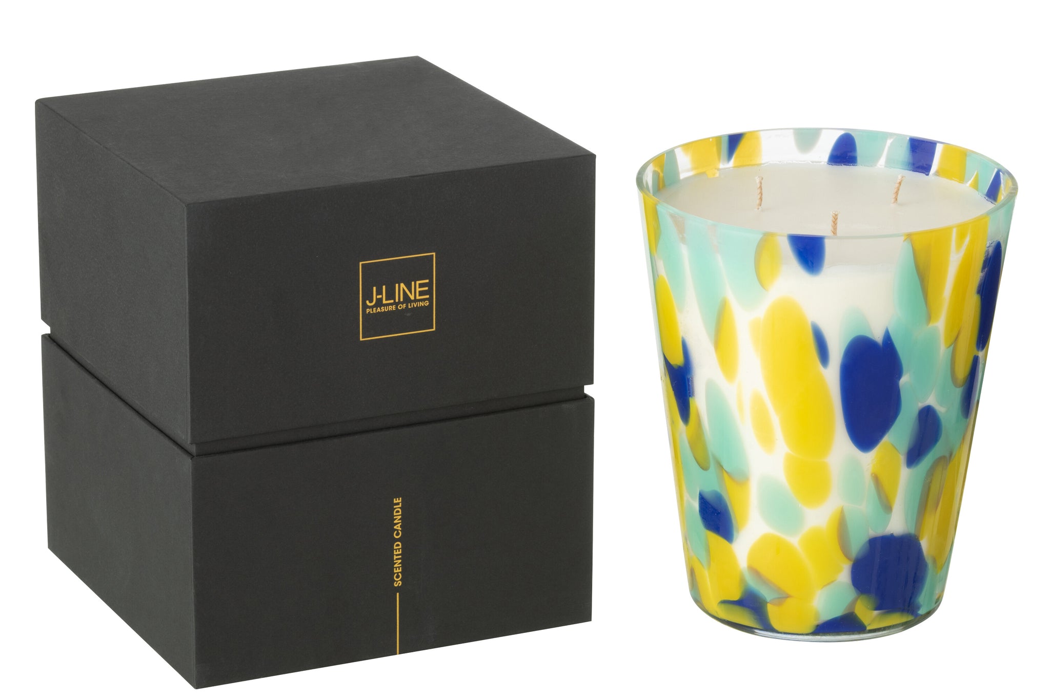 Scented Candle Noa Blue/Yellow Large - 95Hours