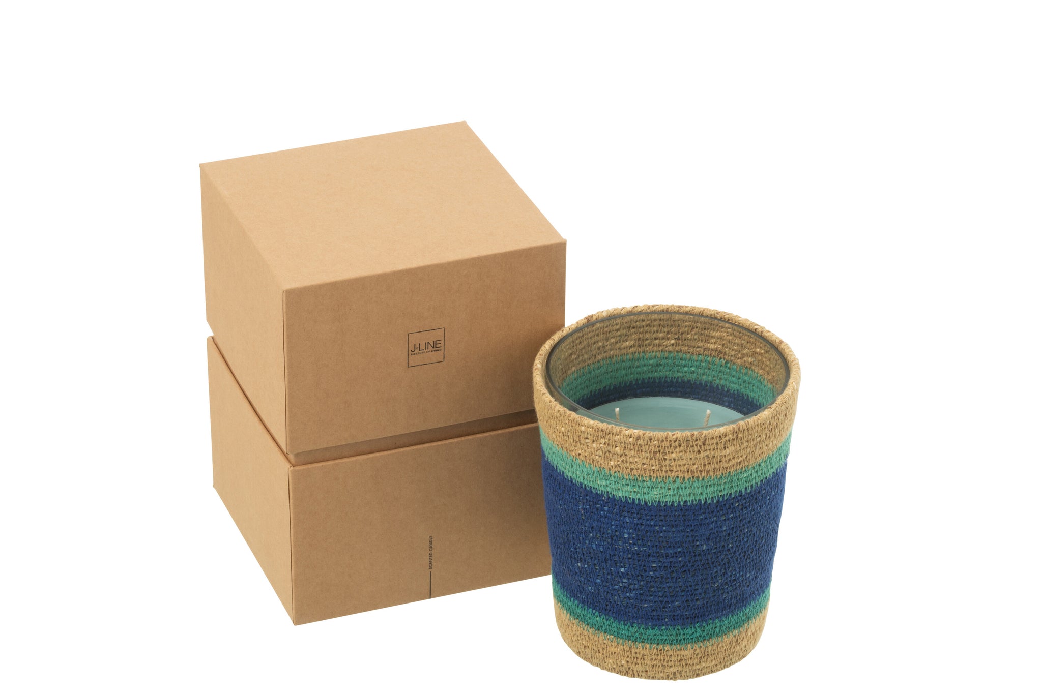 Geurkaars Mand Wax Azuur Medium - 55 Uur