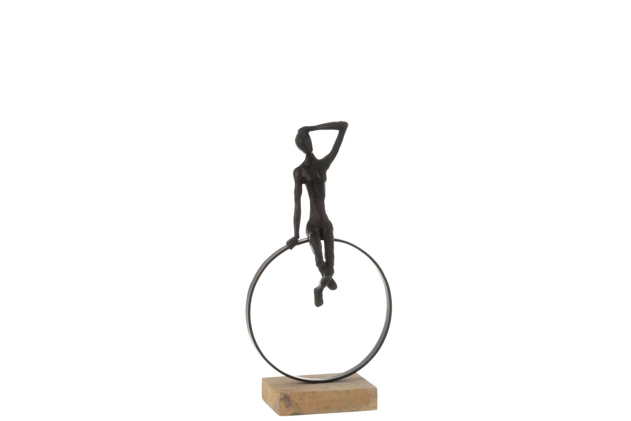 Vrouw Op Ring Voet Resin/Ijzer Zwart J-Line