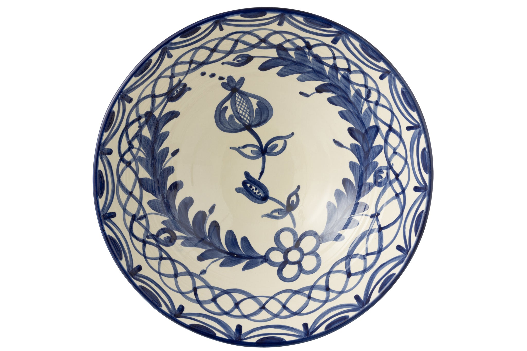 Lebrillo Schaal Granada Motief Cobalt Blauw/Wit J-Line