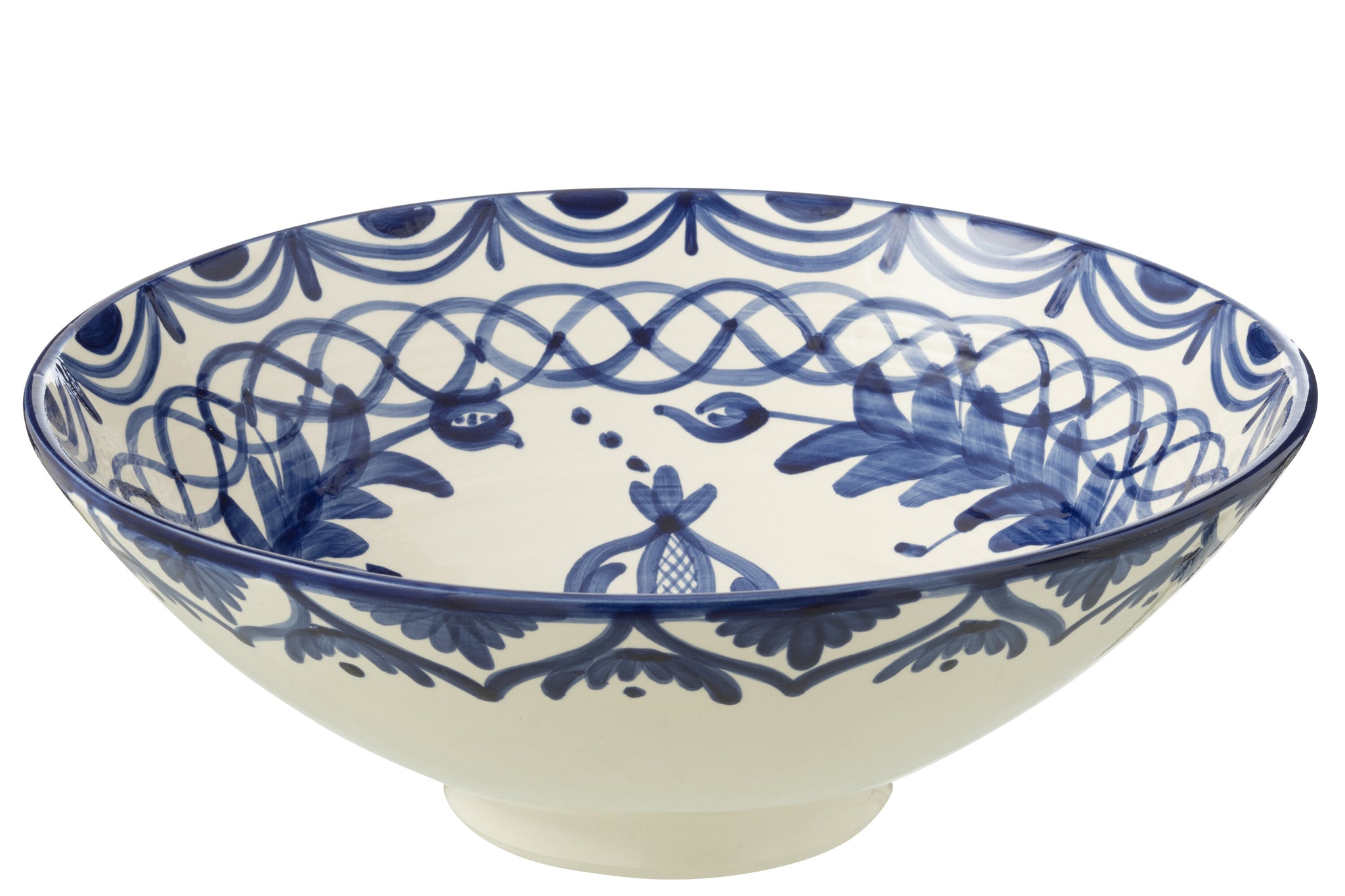 Lebrillo Schaal Granada Motief Cobalt Blauw/Wit J-Line