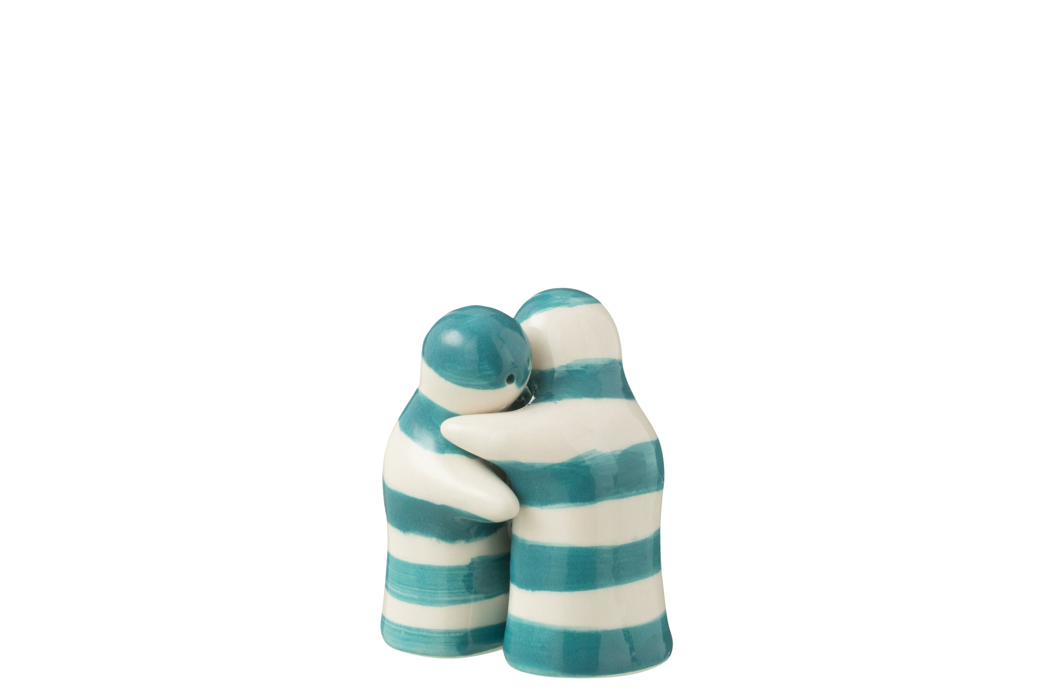 Peper & Zout Stelletje Granada Strepen Aqua/Wit Keramiek J-Line