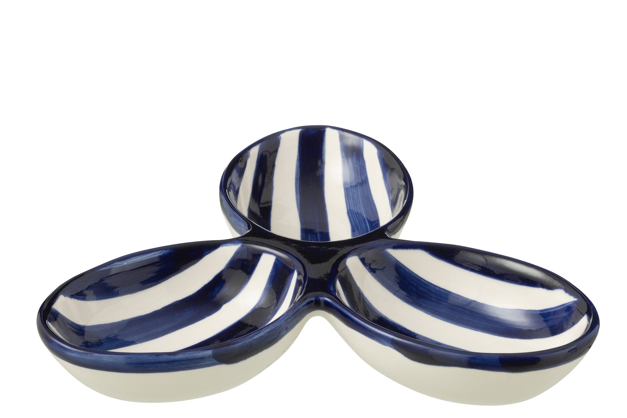 Apero Bakjes Granada Strepen Cobalt Blauw/Wit Keramiek J-Line