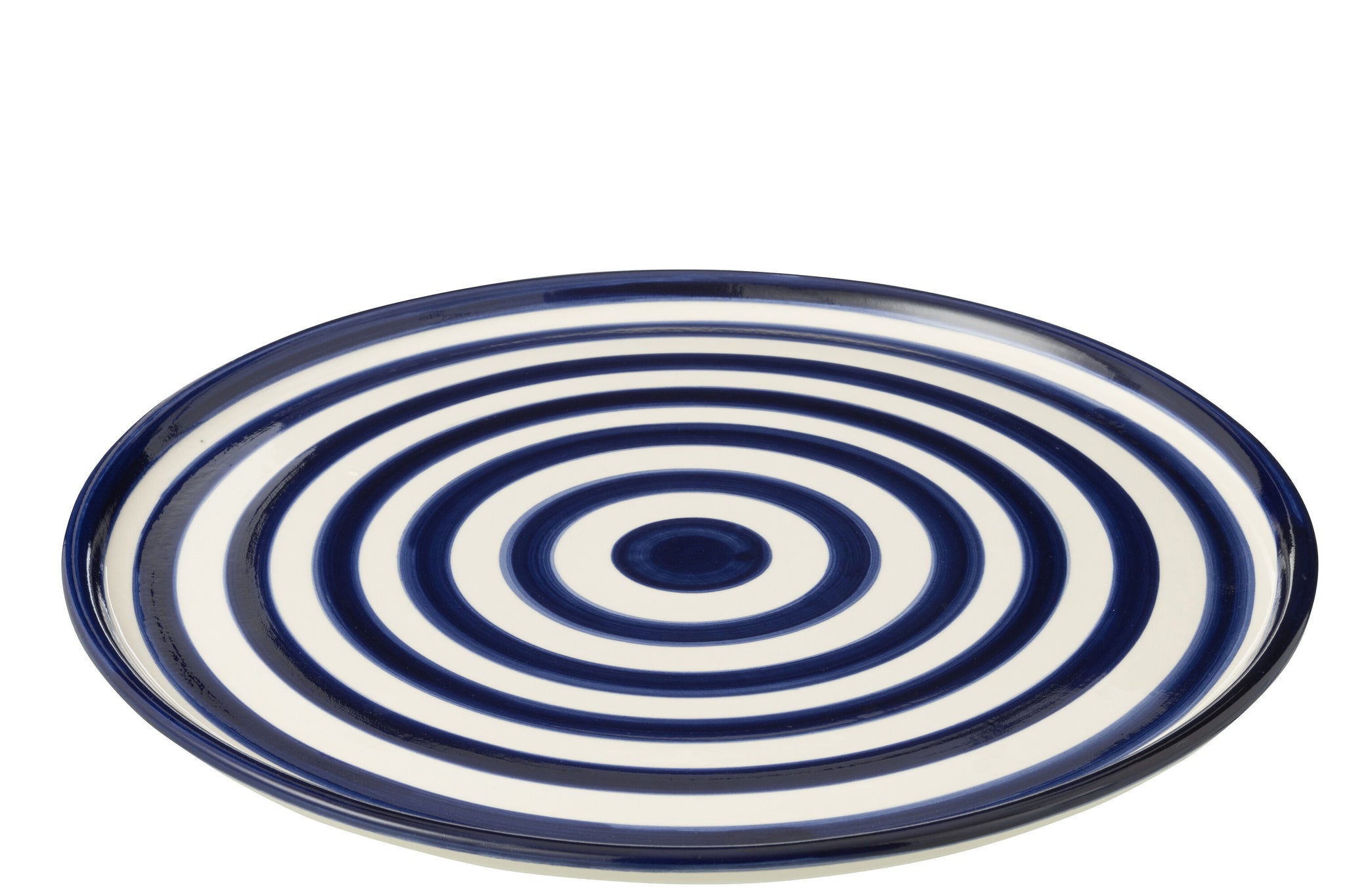 Dinerbord Granada Strepen Cobalt Blauw/Wit Keramiek J-Line