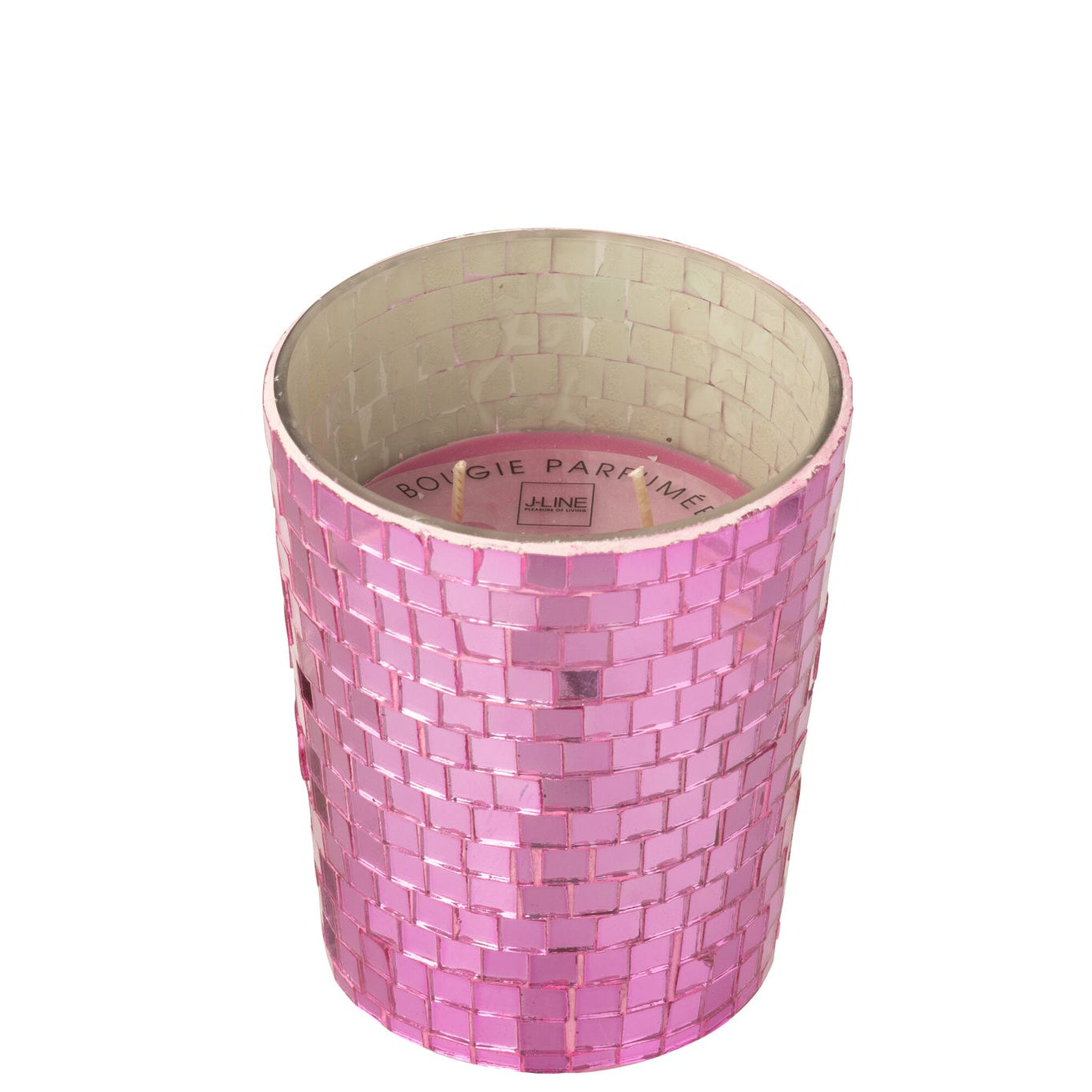 Geurkaars Spiegel Glas Roze J-Line