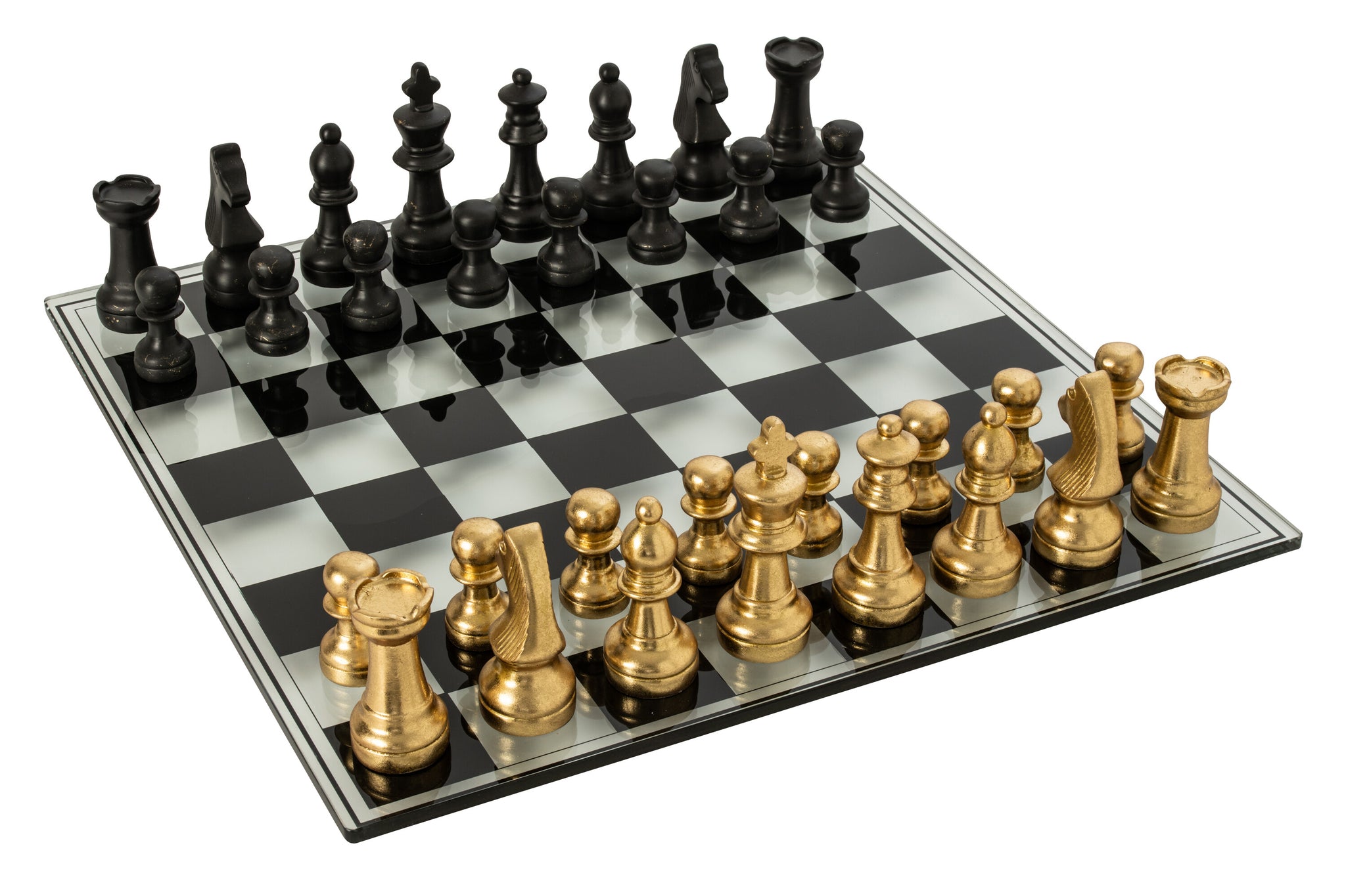Schaakspel Plateay Goud/Zwart Polyresin J-Line