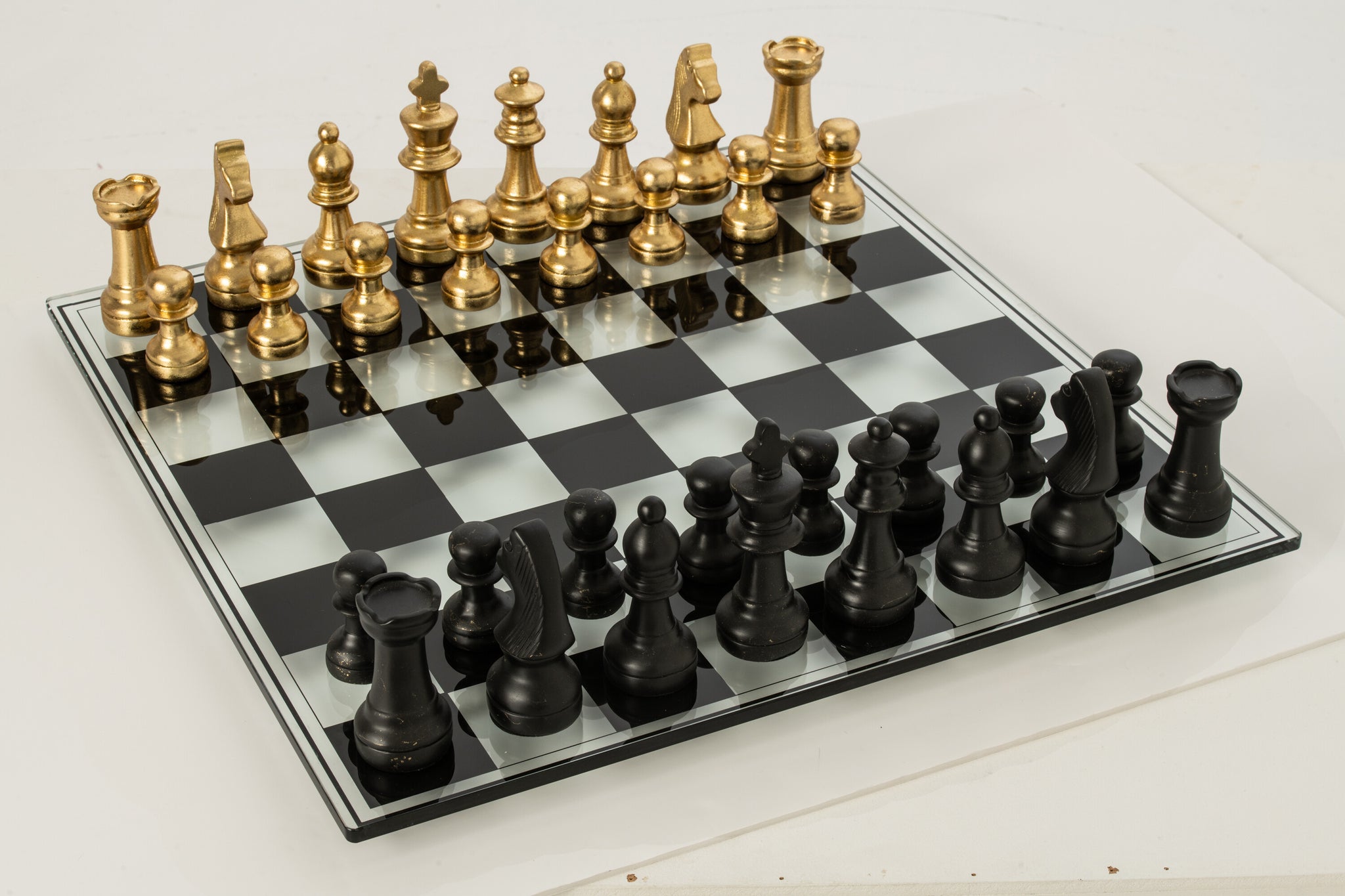 Schaakspel Plateay Goud/Zwart Polyresin J-Line