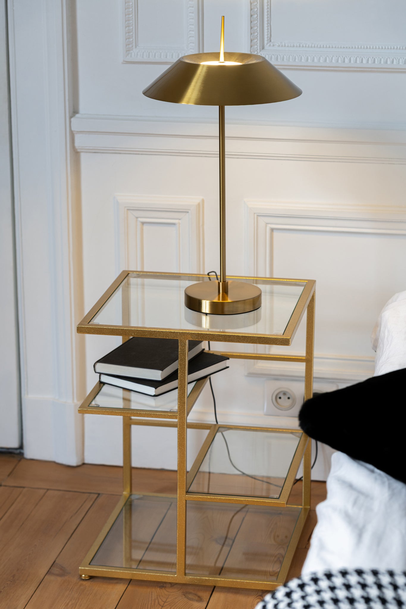 Bijzettafel Ijzer/Glas Goudkleurig J-Line