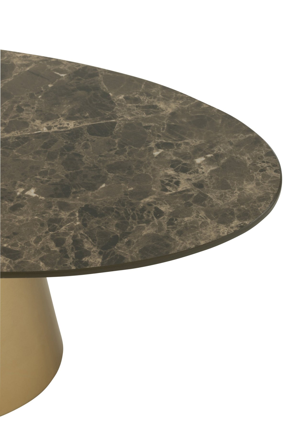 Set Van 2 Bijzettafel Marmerlook IJzer Brons/Taupe J-Line