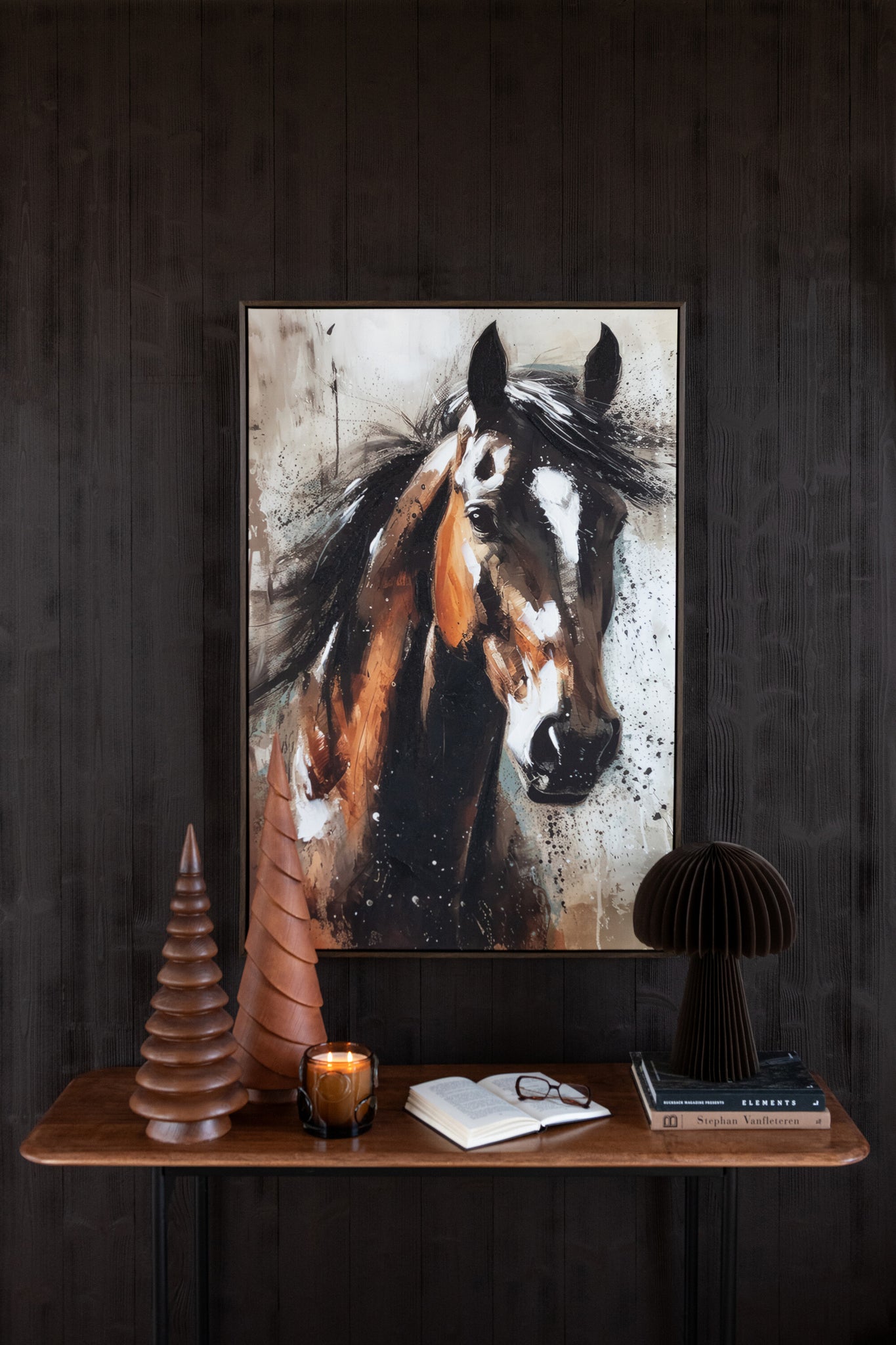 Schilderij Rechthoek Paard Ps Meerkleurig J-Line