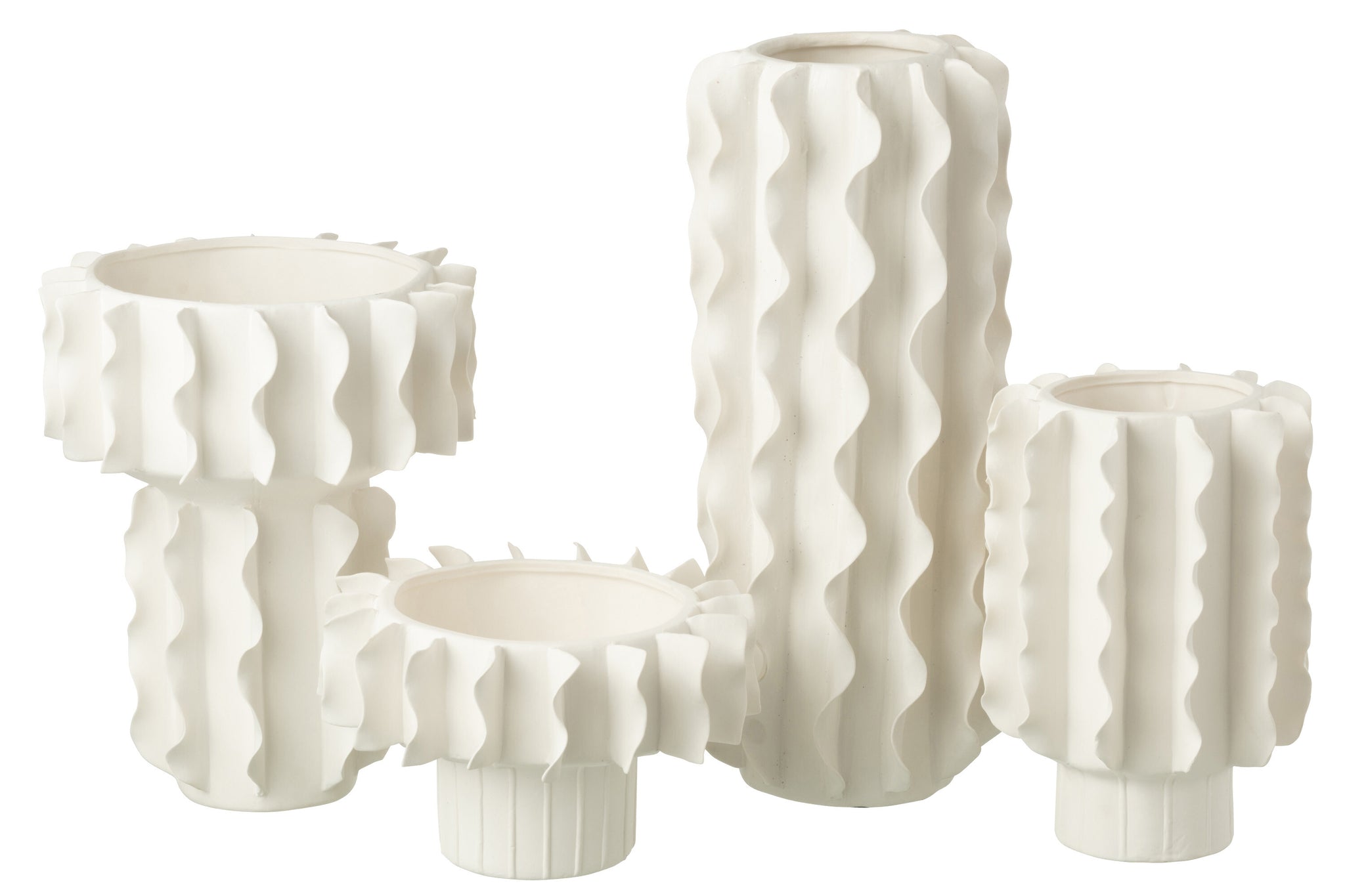 Vaas Helix Cilinder Keramiek Wit Ø17cmxH44cm J-Line