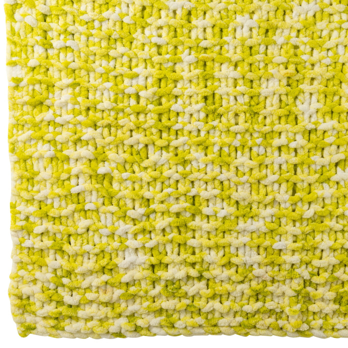 Deken Gebreeën Polyester Groen/Wit J-Line