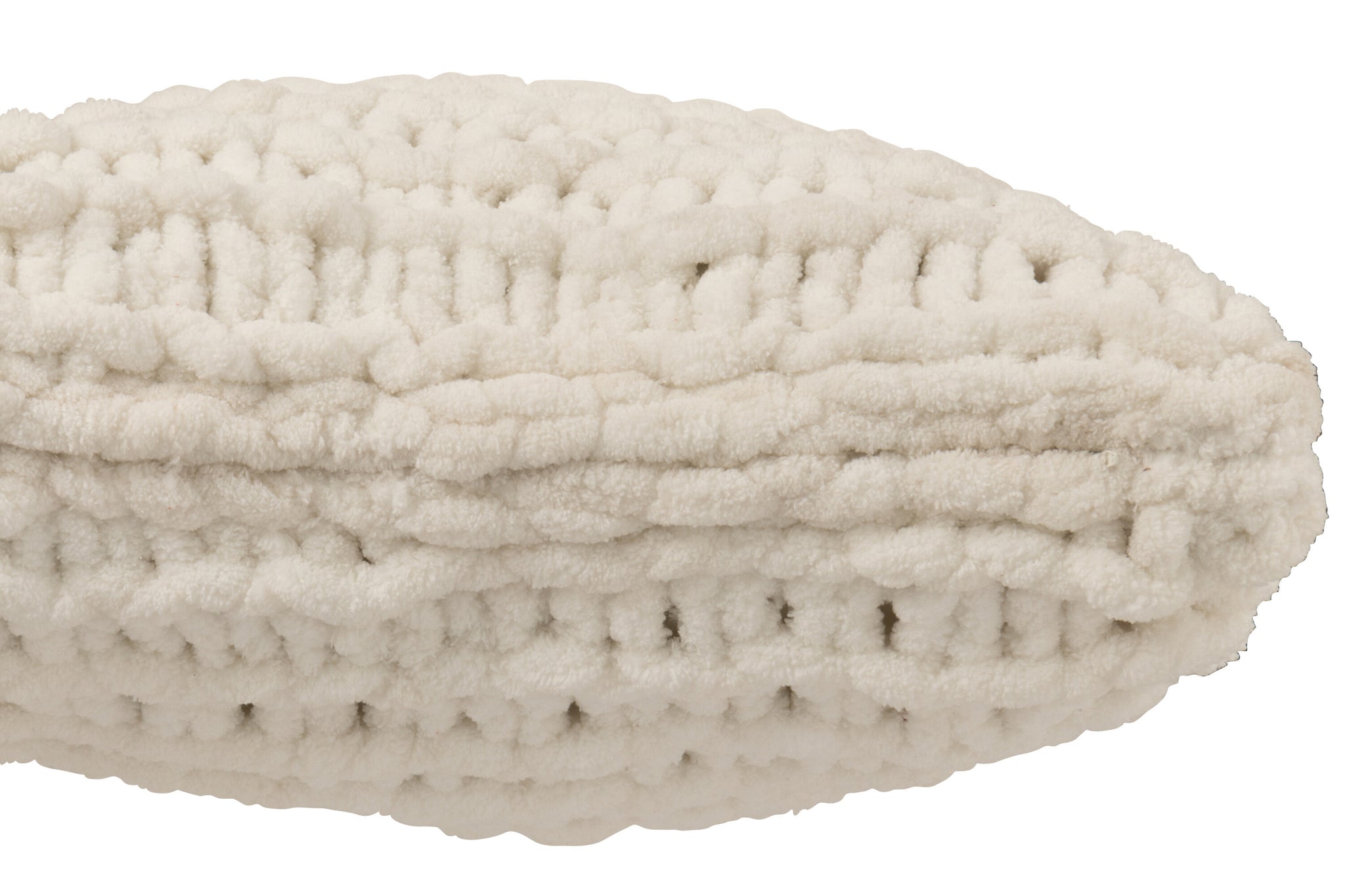 Kussen Gebreeën Polyester Wit J-Line