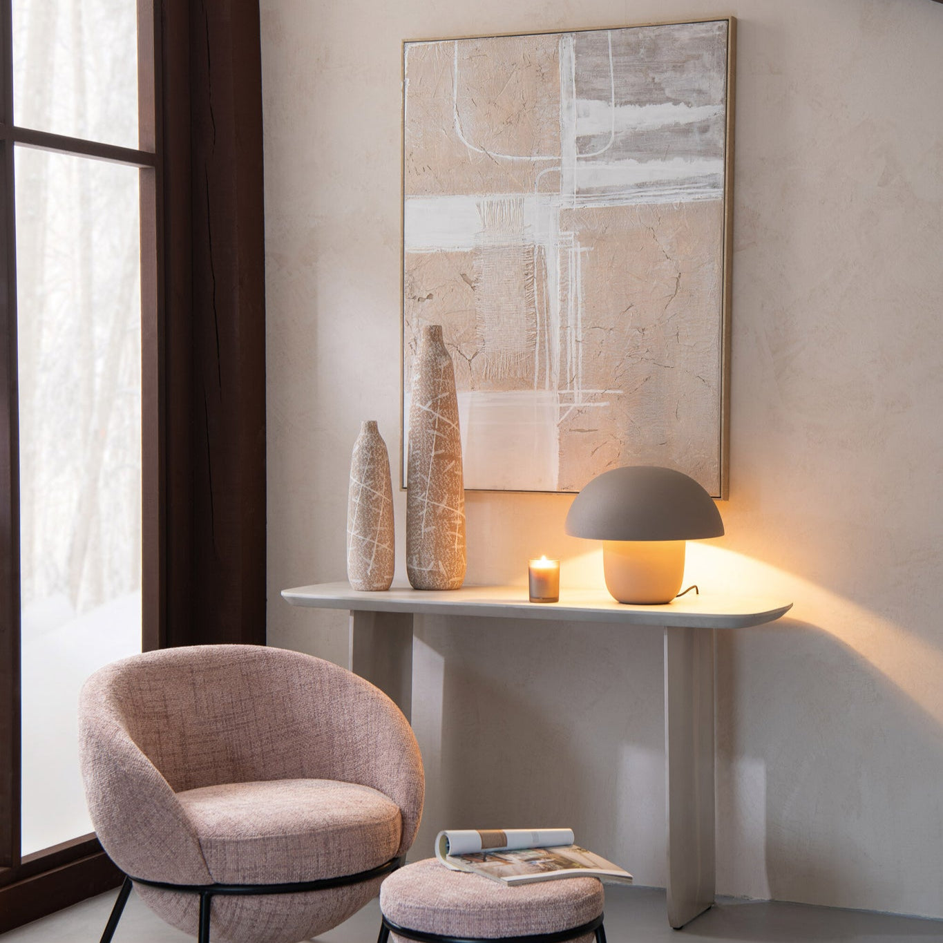 Tafellamp Metaal Taupe Medium J-Line