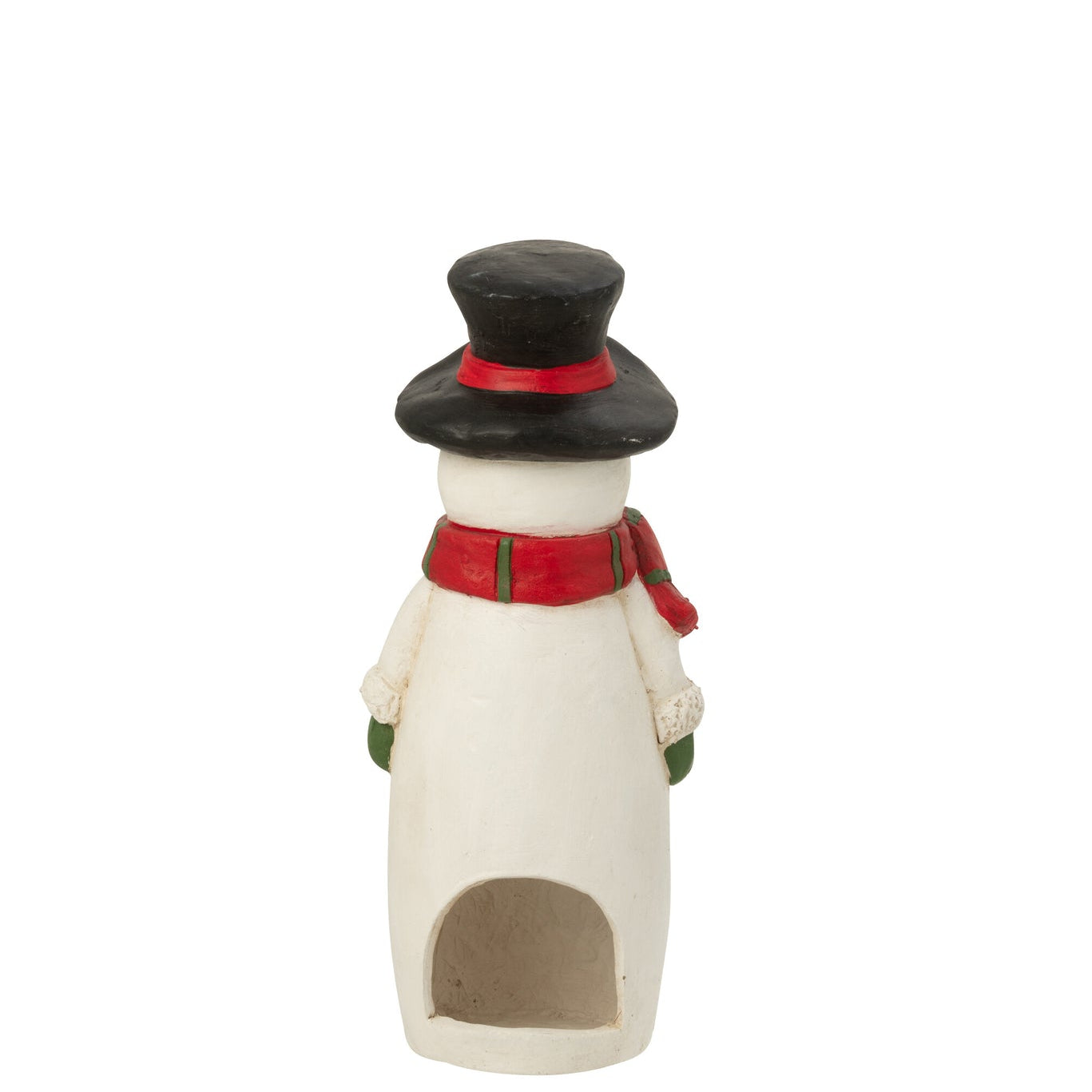 Theelichthouder Sneeuwman Sjaal + Hoed Magnesium Meerkleurig Small J-Line