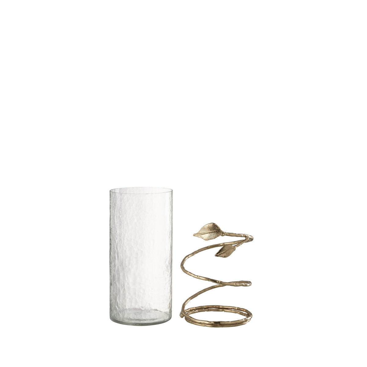 Glazen Windlichten met Gouden Bladeren Set van 3 J-Line