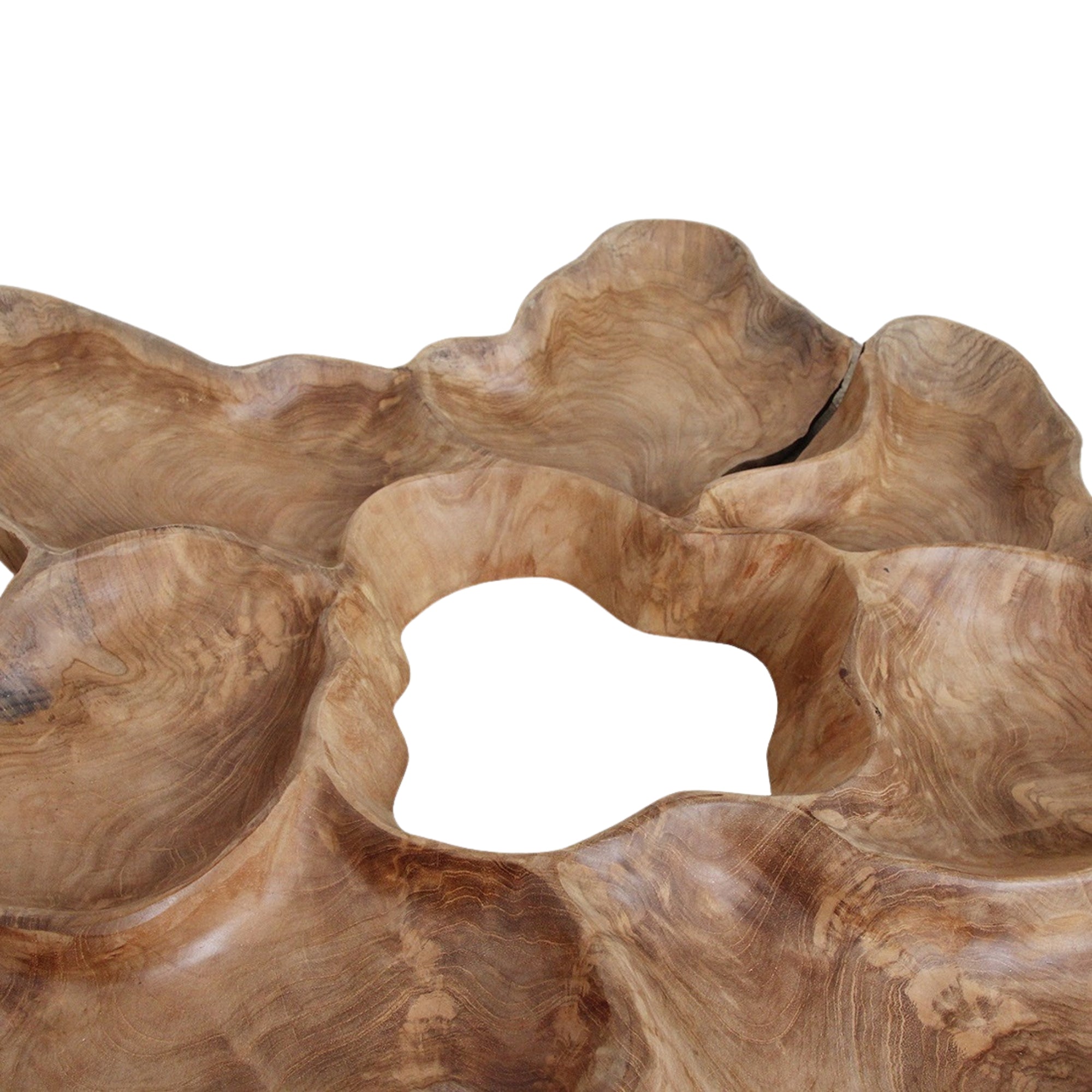 Teakhouten Wanddecoratie Peony XL Raw Materials