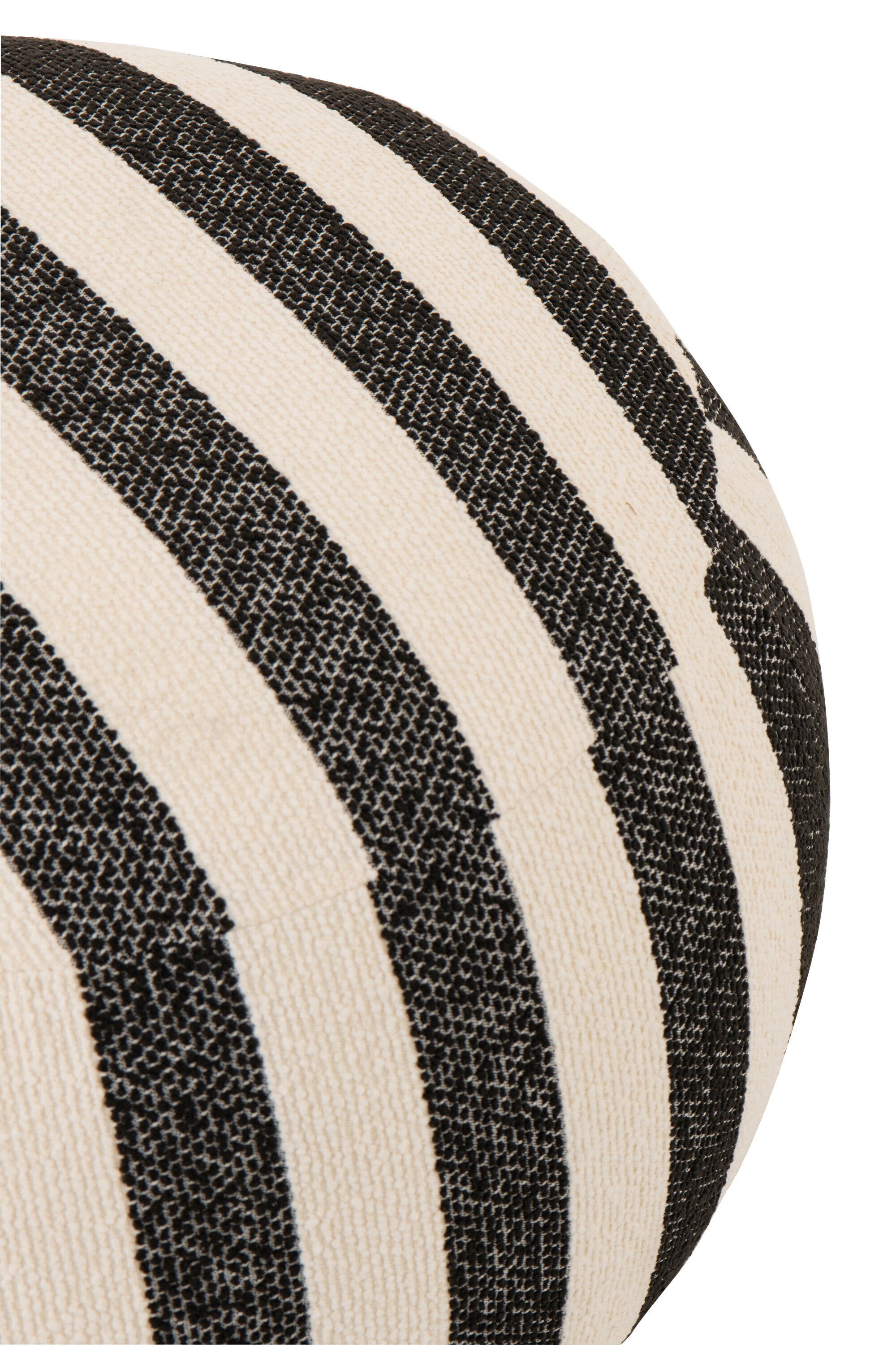 Loungestoel met Poef Gestreepte Stof Zwart/Gebroken Wit J-Line