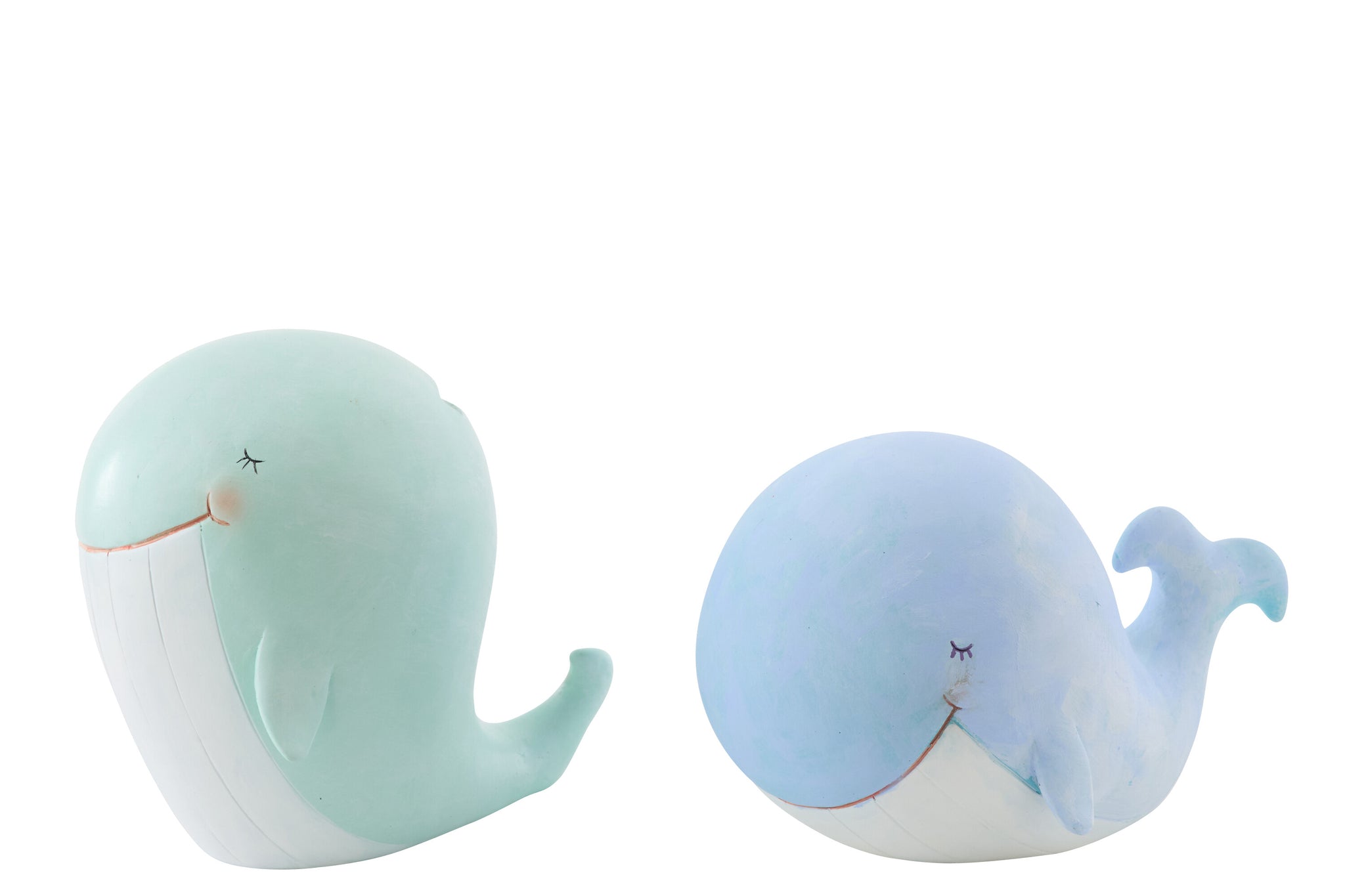 Walvis Spaarpot Large Set van 2 in Lichtblauw & Lichtgroen