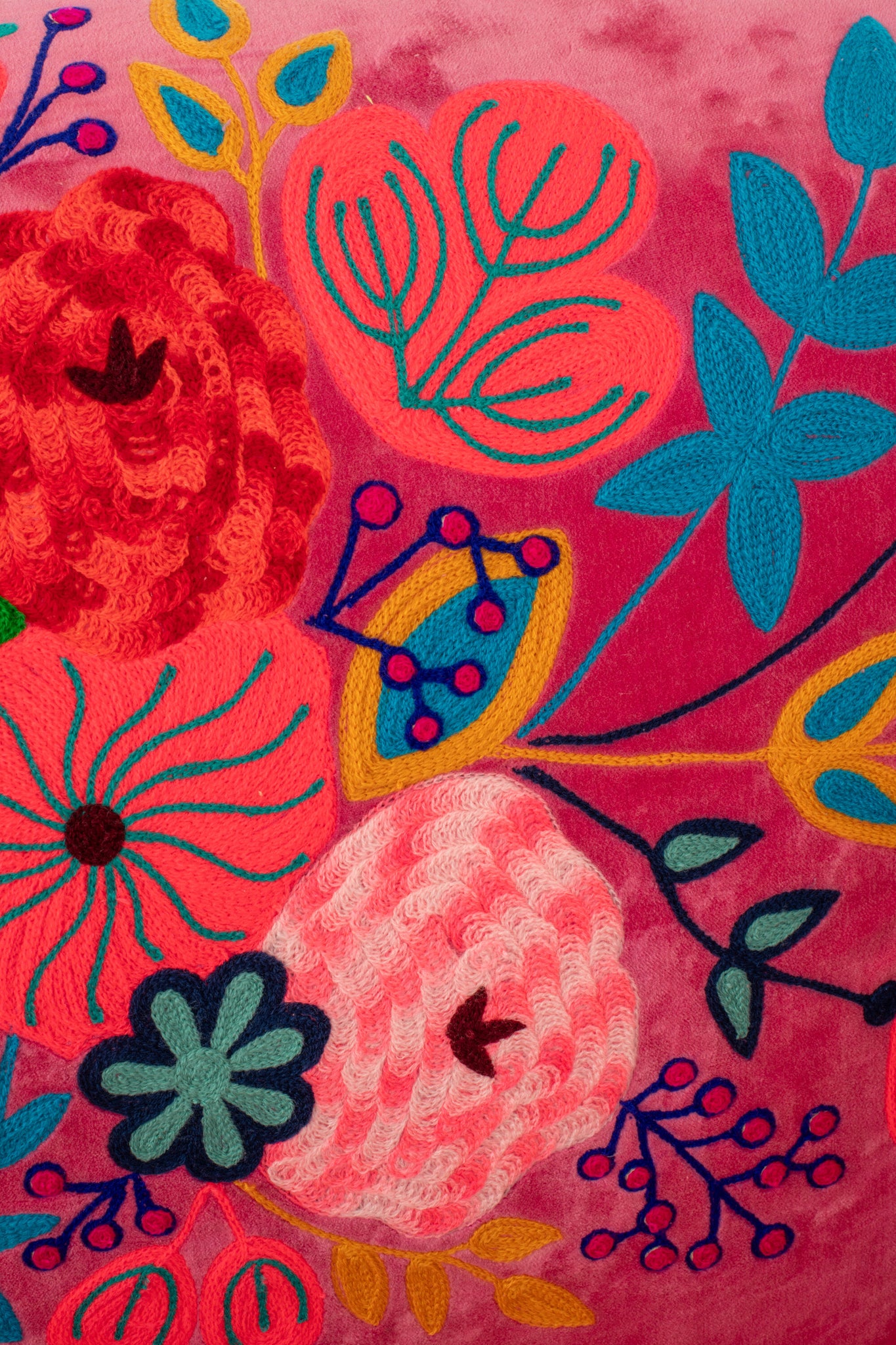 Fauteuil Bloemen Mangohout Fuchsia J-Line