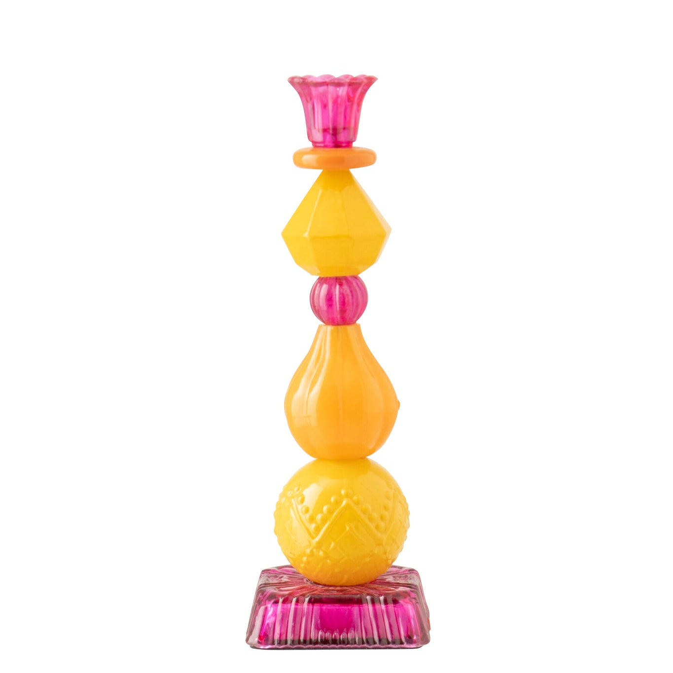 Kaarshouder Glas Oranje/Roze Large J-Line