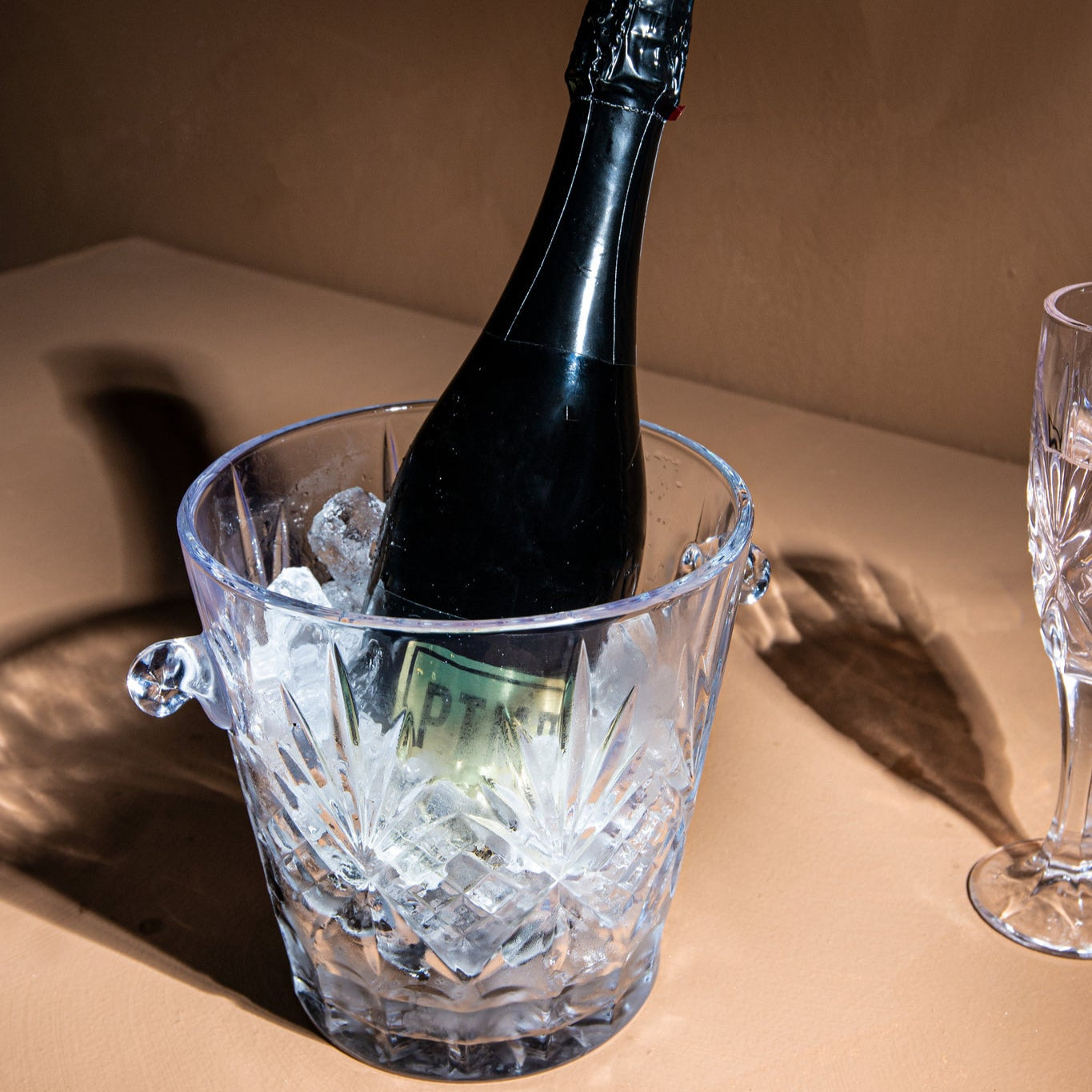 Kristallen glazen ronde ijs emmer PTMD