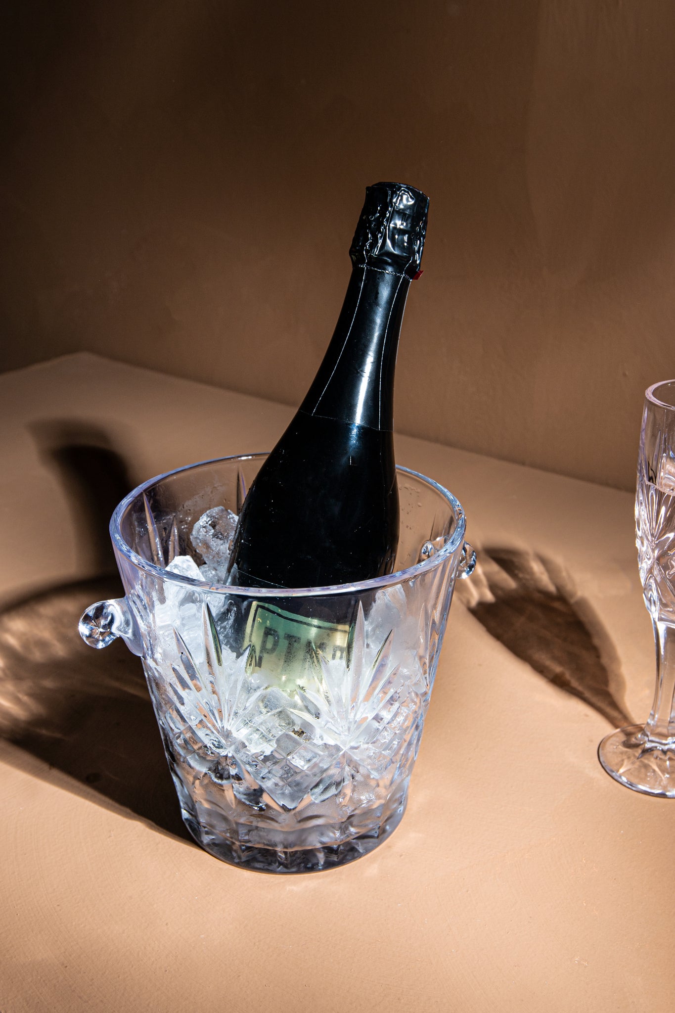 Kristallen glazen ronde ijs emmer PTMD